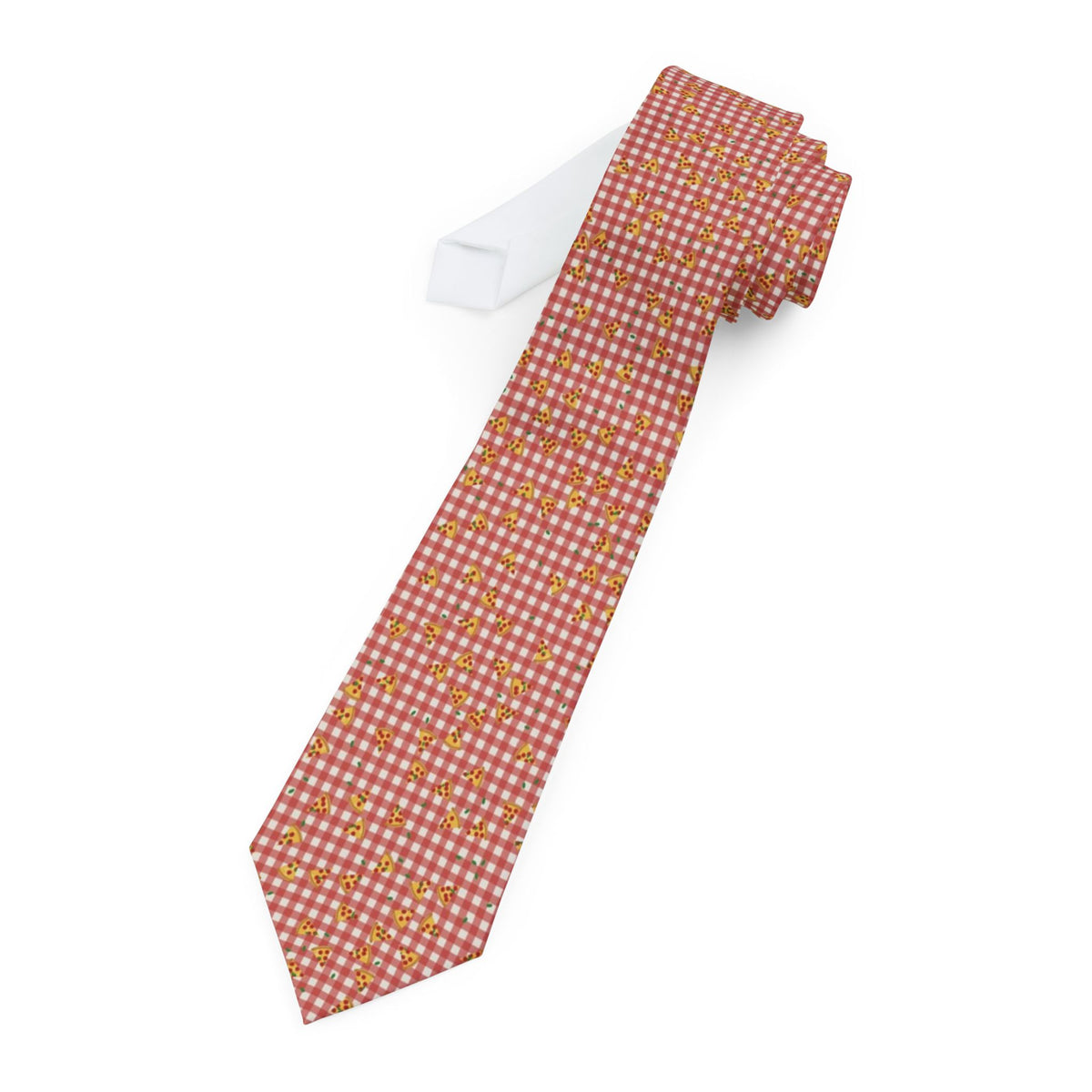 Mowatt Satin Edition - Red Gingham Pizza Slice Tie