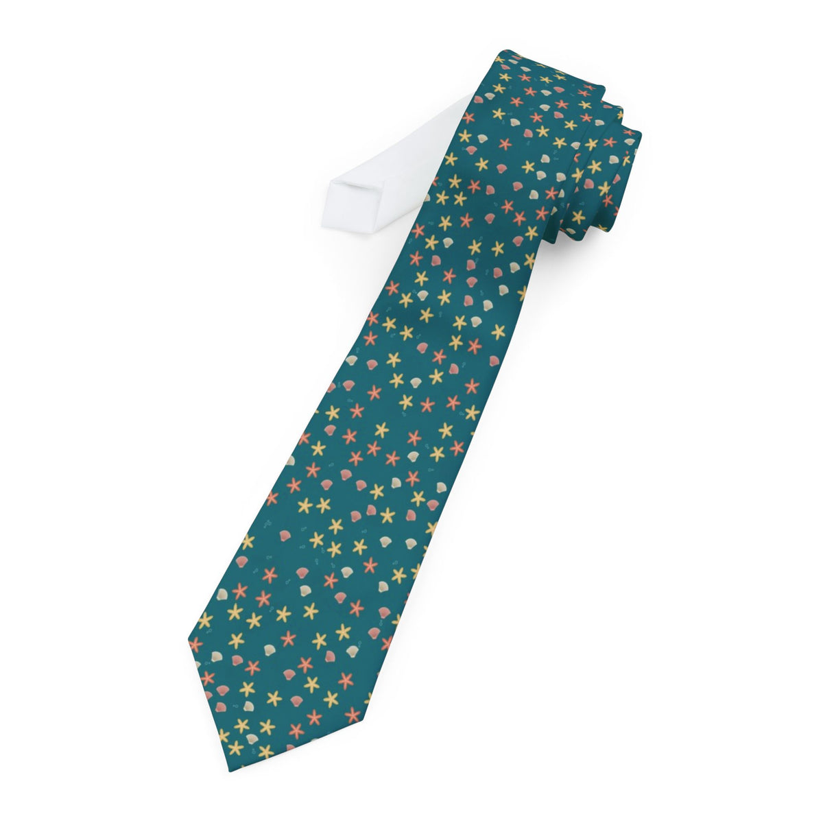 Ramel Satin Edition - Teal Starfish & Seashell Tie