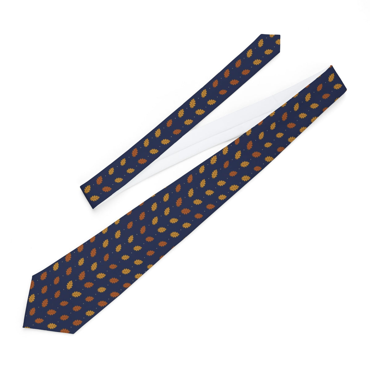 Wielopolski Satin Edition - Navy & Gold Oak Leaf Tie – view 2