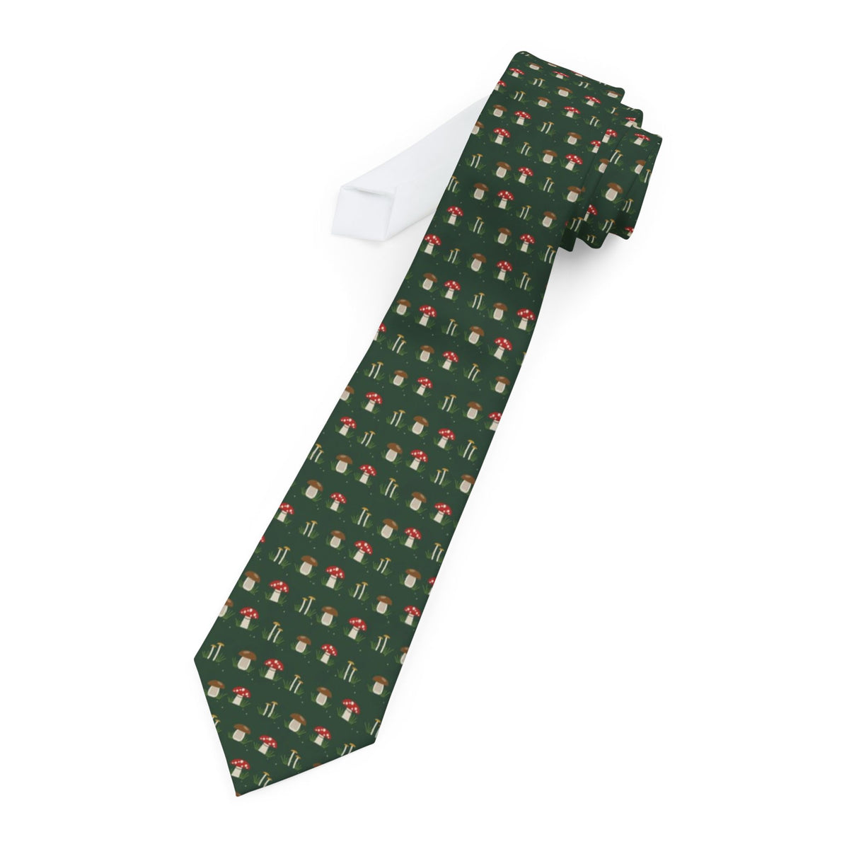 Hvitfeldt Satin Edition - Green & Red Mushroom Tie