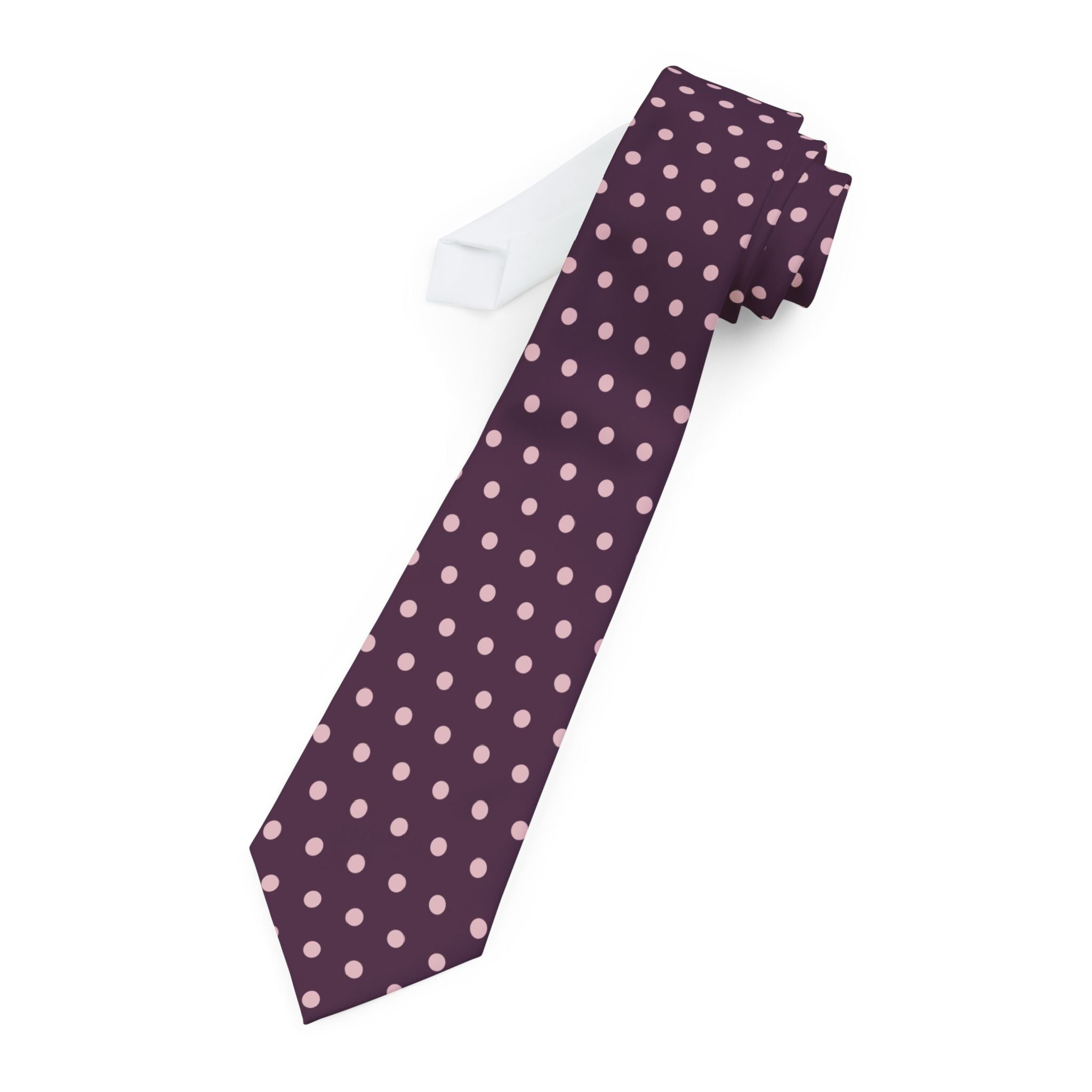 Cassis Talisman Tie - Plum Blush Polka Dot