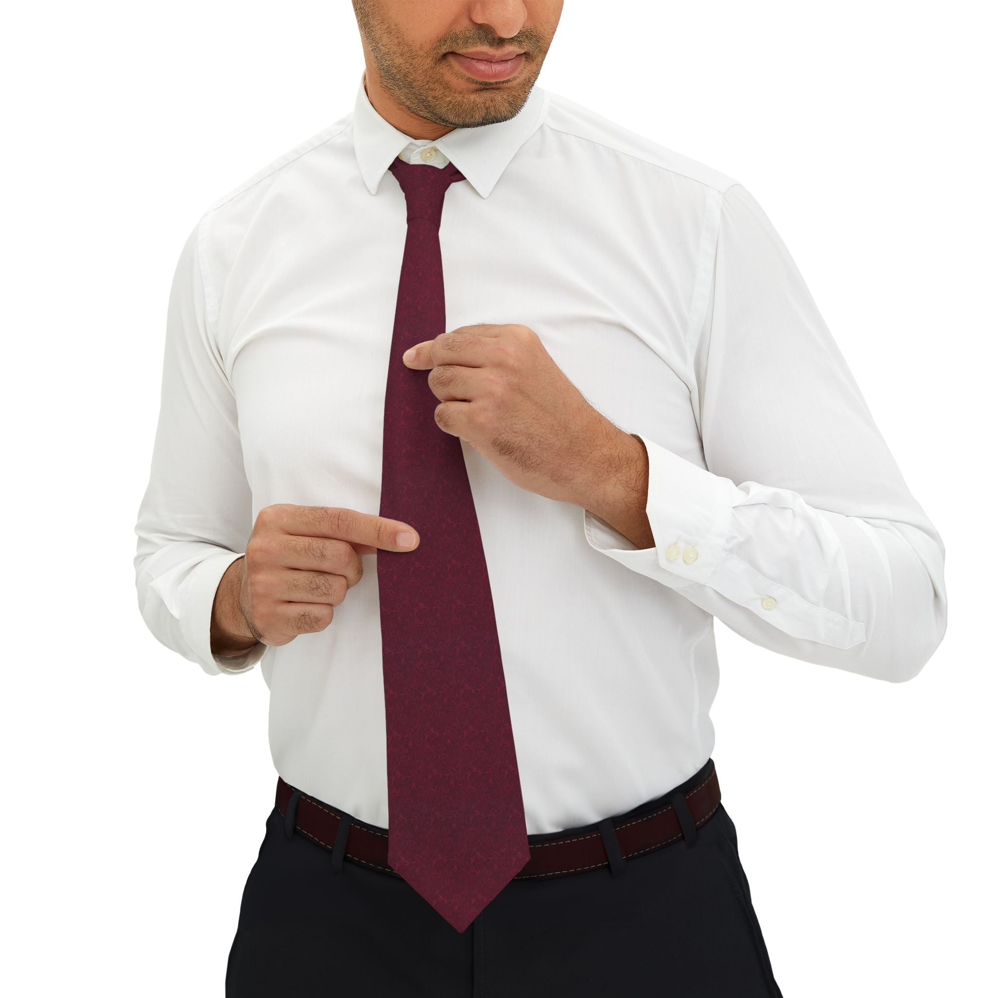 Bauen Talisman Tie - Merlot Wine Swirl