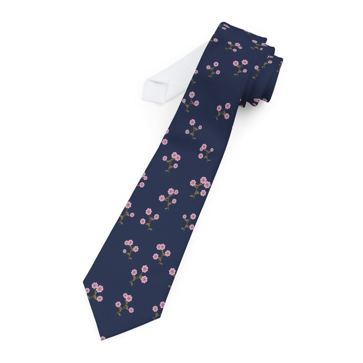 d'Aligre Satin Edition - Navy & Blush Rose Floral Tie