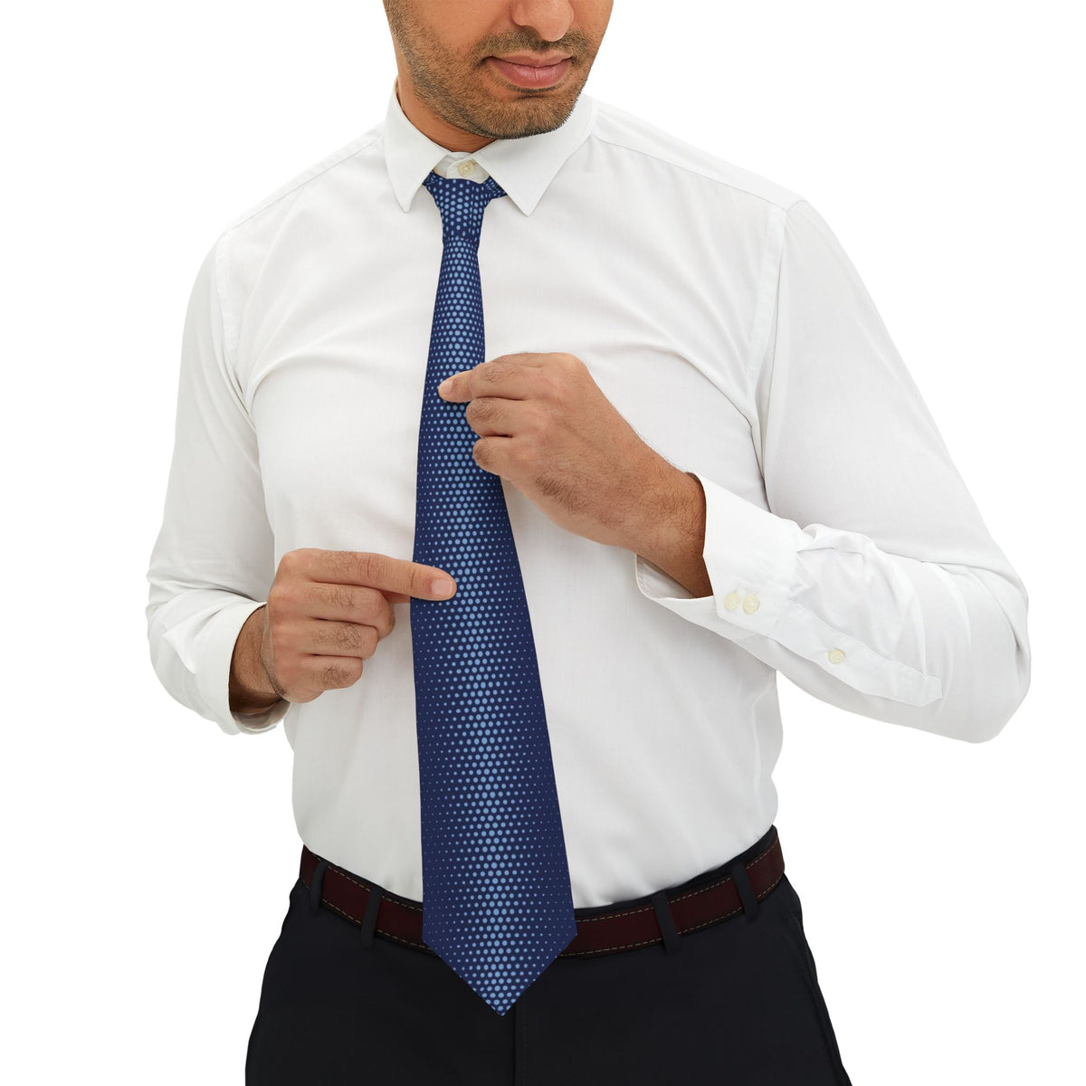 Lewenhaupt Satin Edition - Navy Graduated Dot Tie