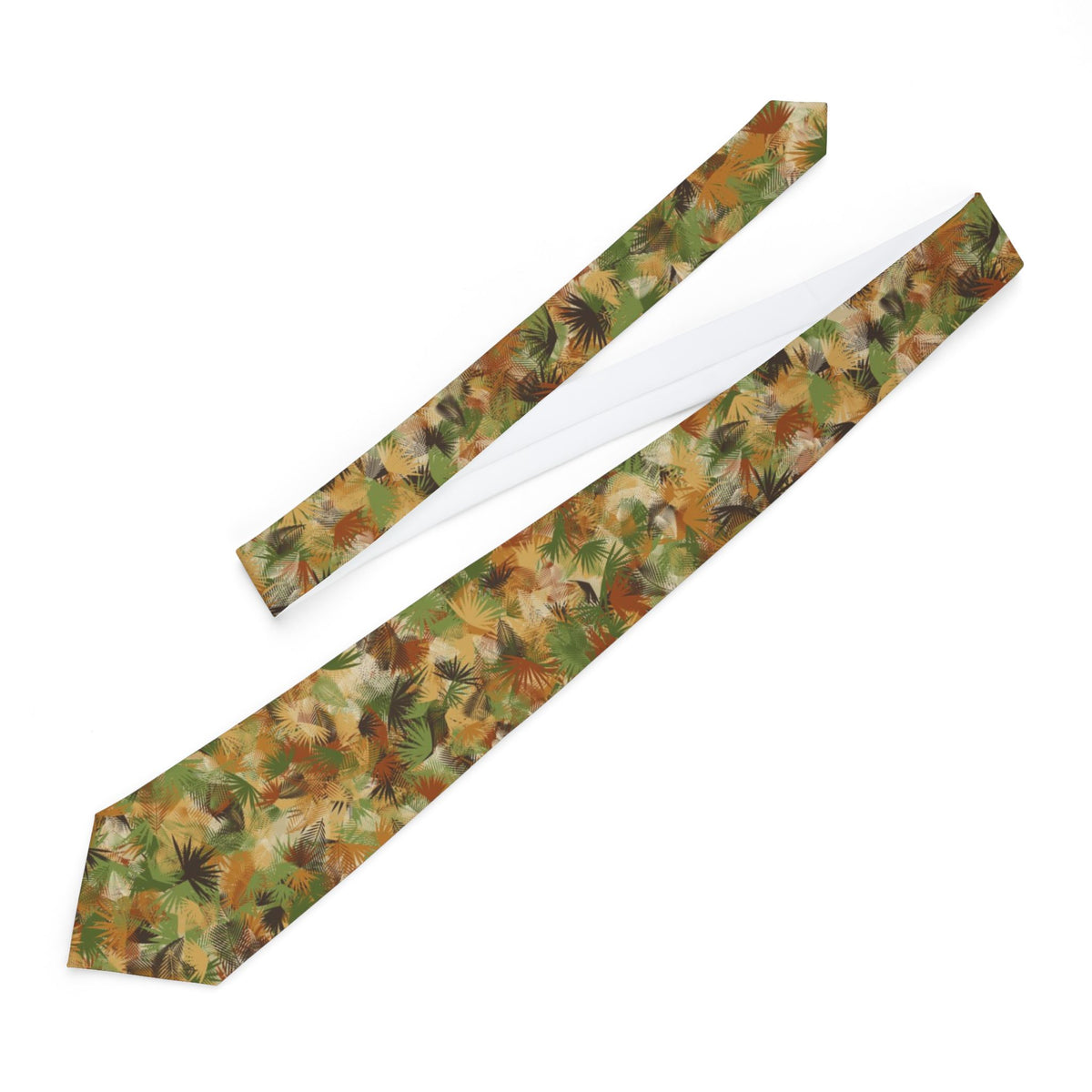 Podebusk Satin Edition - Olive & Rust Jungle Leaf Tie