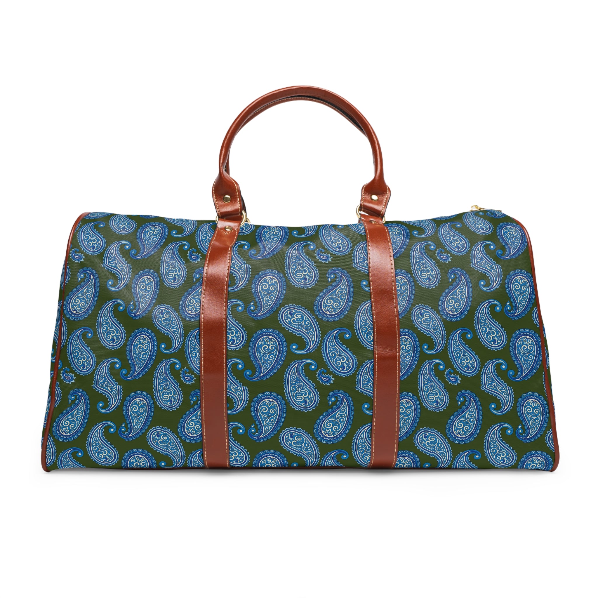 Sorano - Blue Paisley on Olive Travel Bag