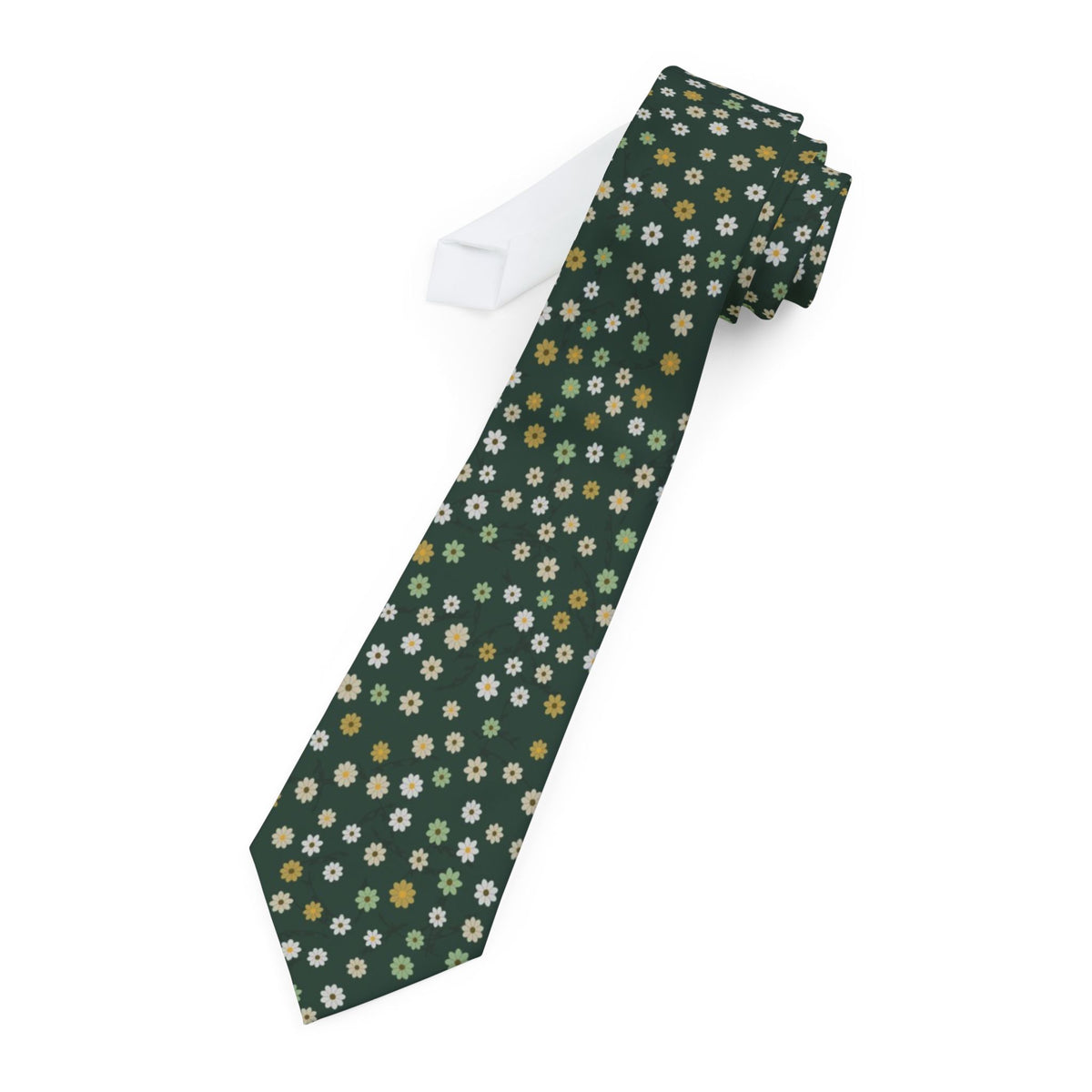 Zamoyski Satin Edition - Forest & Cream Daisy Jacquard Tie