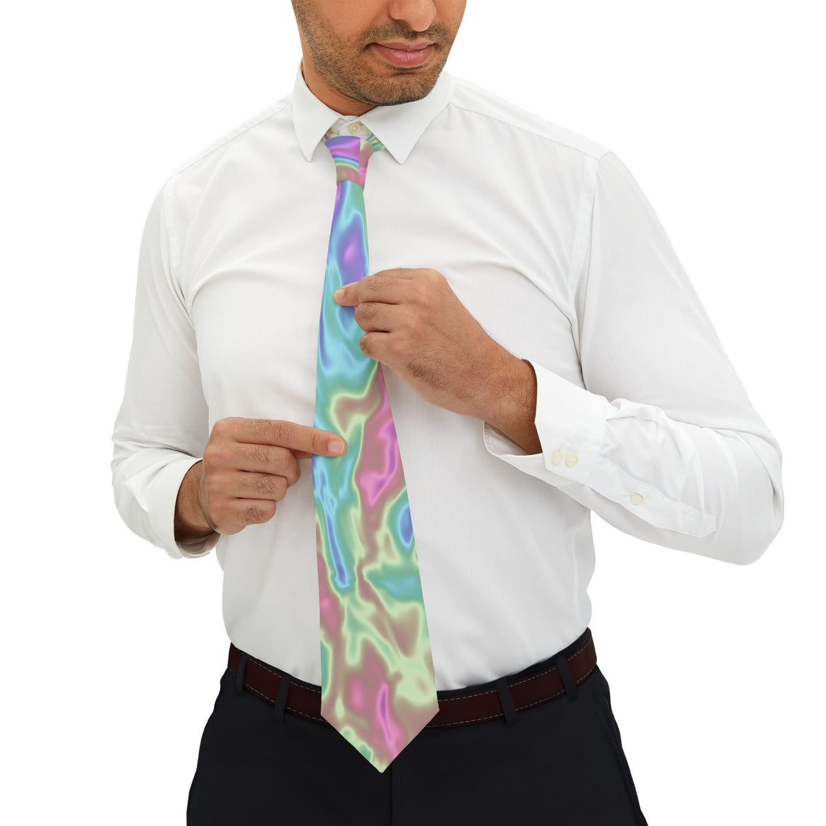 Wachtmeister Satin Edition - Pastel Iridescent Swirl Tie