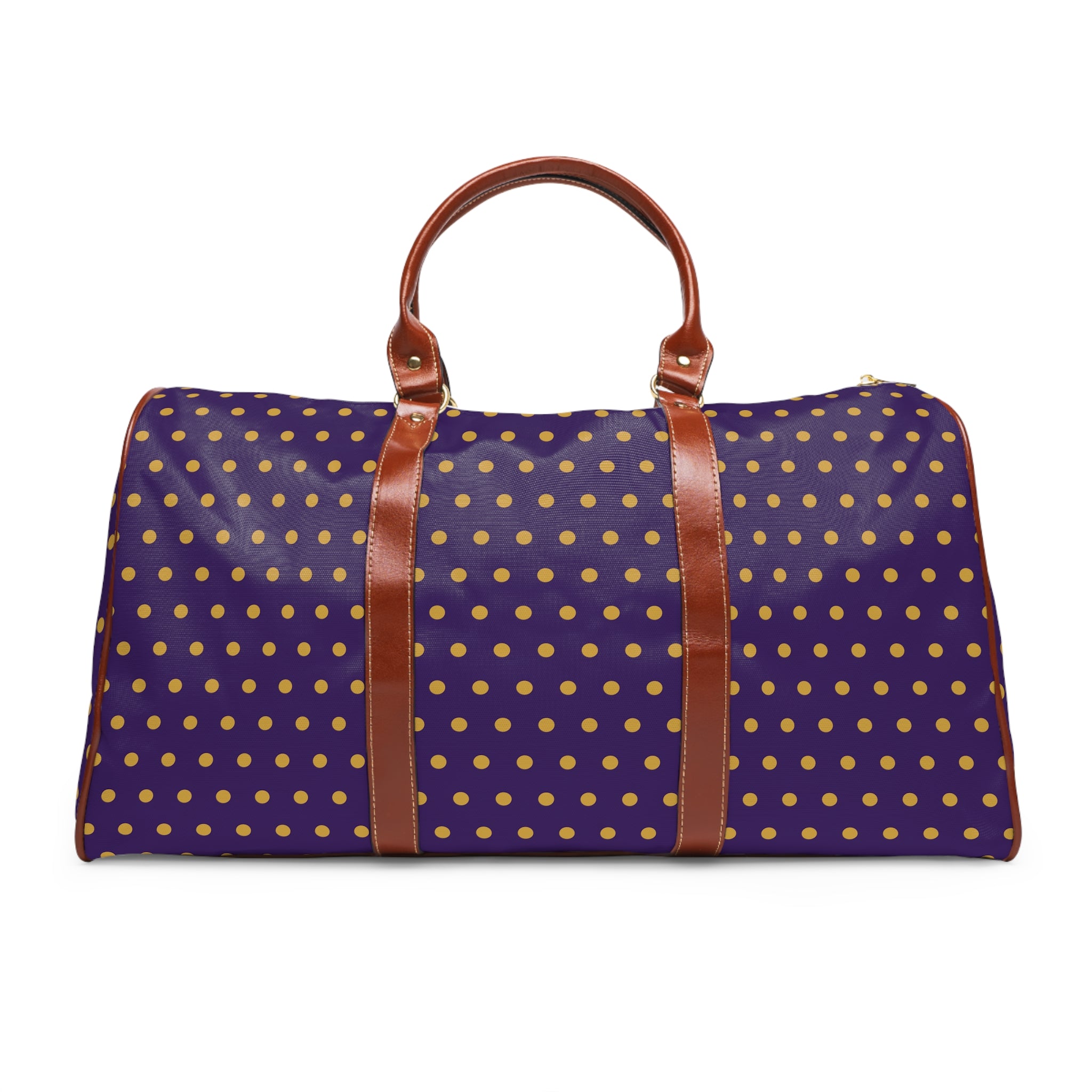 Yartelle - Purple Gold Polka Dot Travel Bag