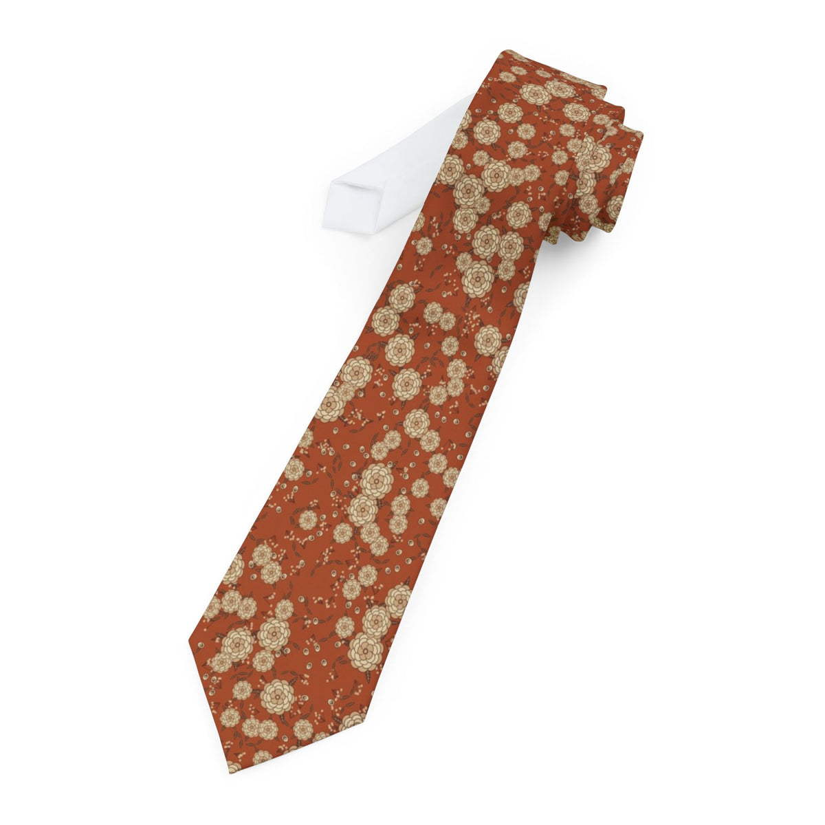 Bentinck Satin Edition - Rust & Cream Vintage Peony Tie