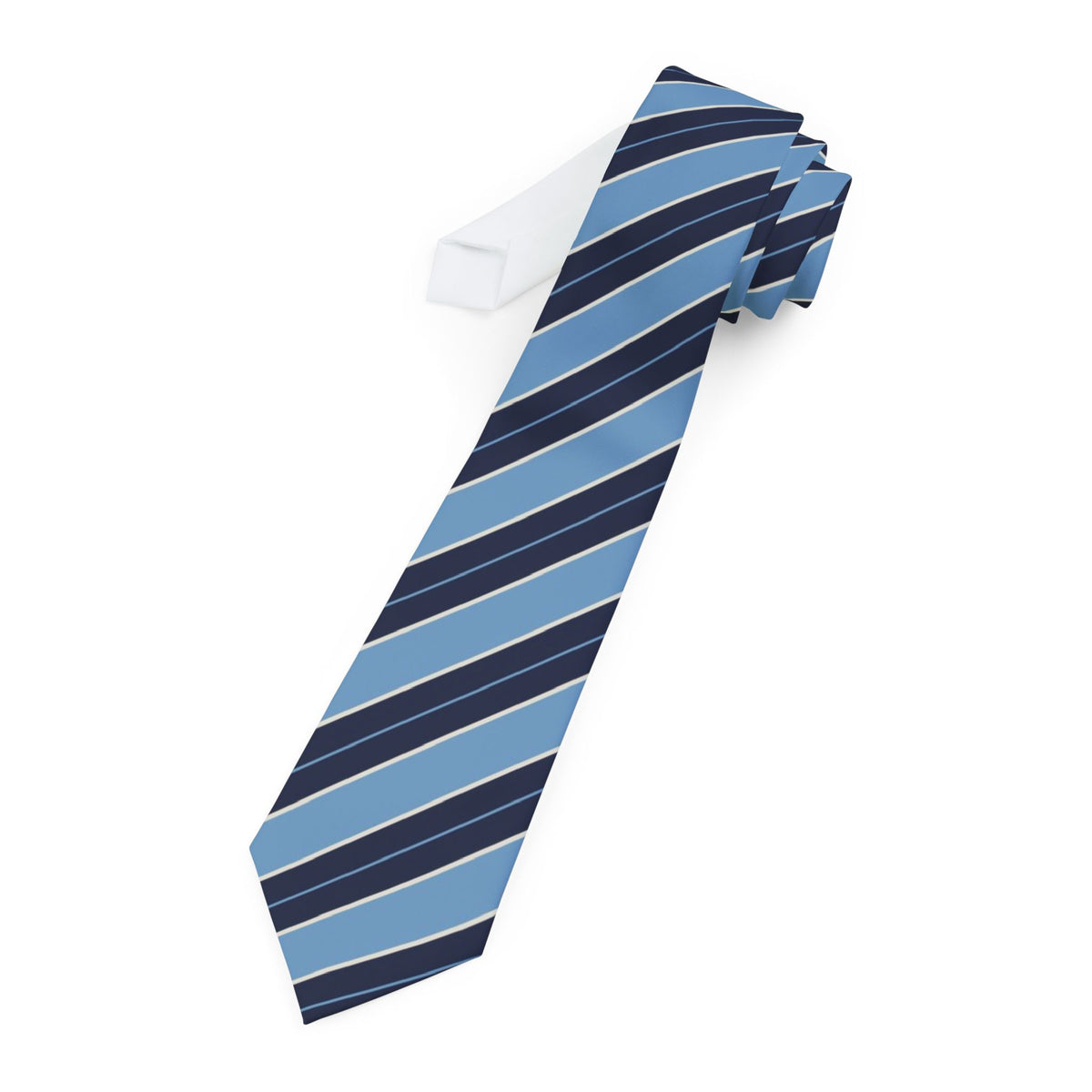 Villeroy Satin Edition - Sky Blue & Navy Regimental Stripe Tie
