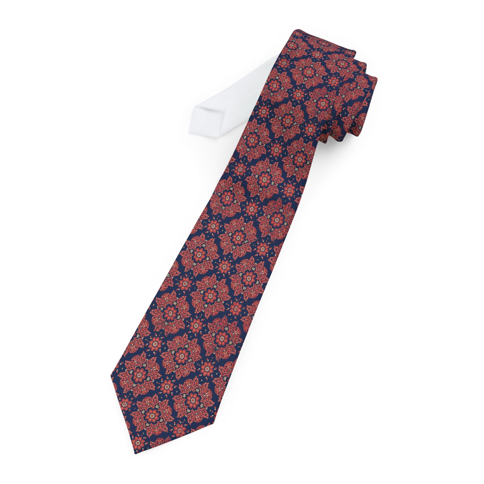 Cadaques Talisman Tie - Coral Mosaic Bloom