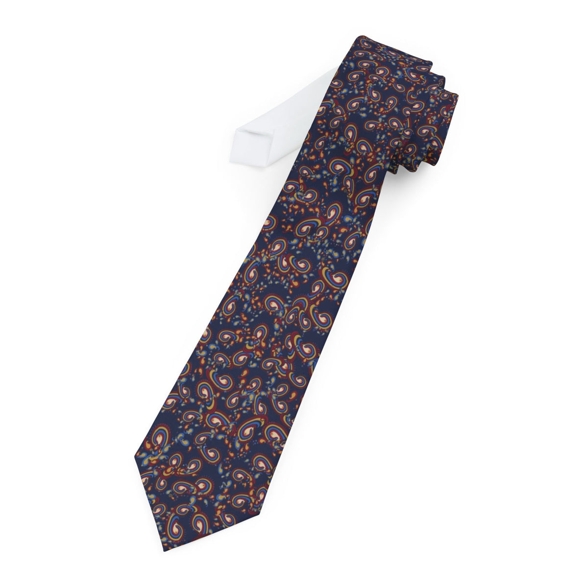 Cibo Satin Edition - Navy & Burgundy Large Paisley Tie