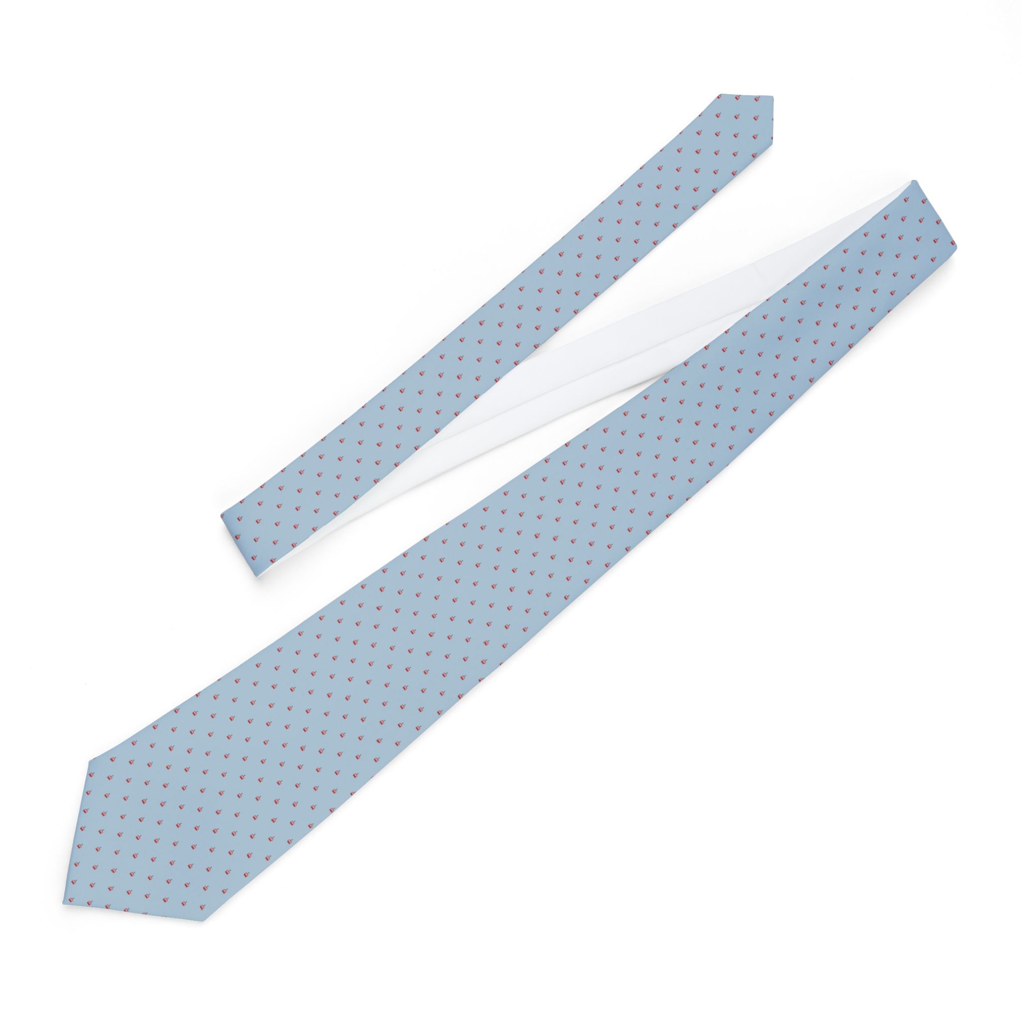 Stalden Talisman Tie - Glacier Blue Red Cable Car
