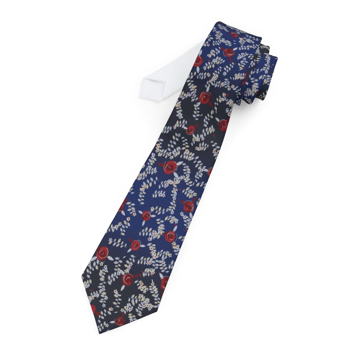 Clary Satin Edition - Navy & Ivory Ombre Floral Tie