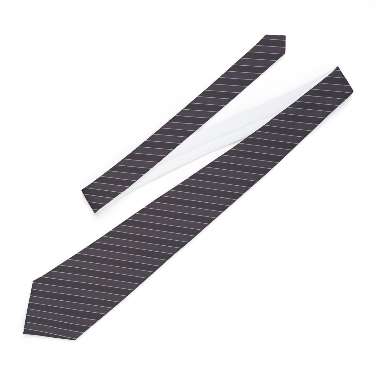 Talleyrand Satin Edition - Charcoal & Silver Regimental Stripe Tie