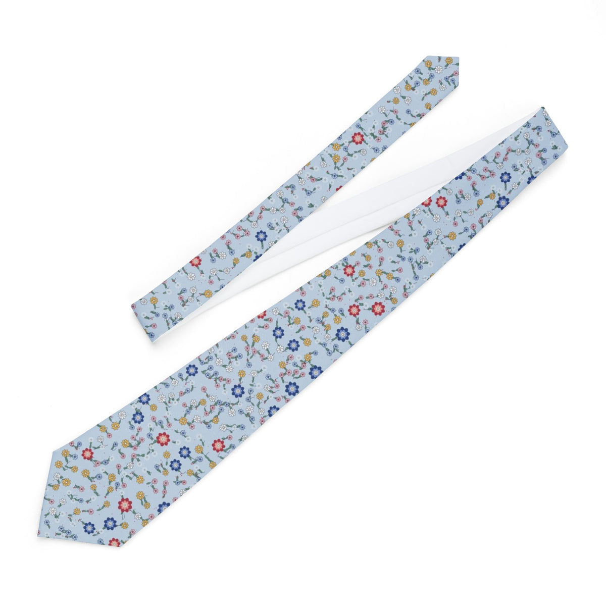 Ahlefeldt Satin Edition - Sky Blue & Red Chintz Floral Tie