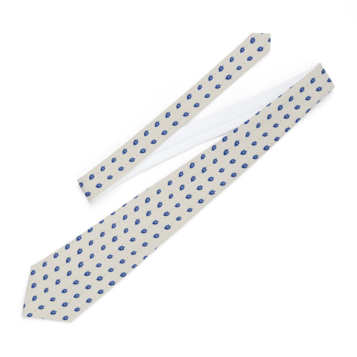 Hamilton Satin Edition - Ivory & Blue Dreidel Tie