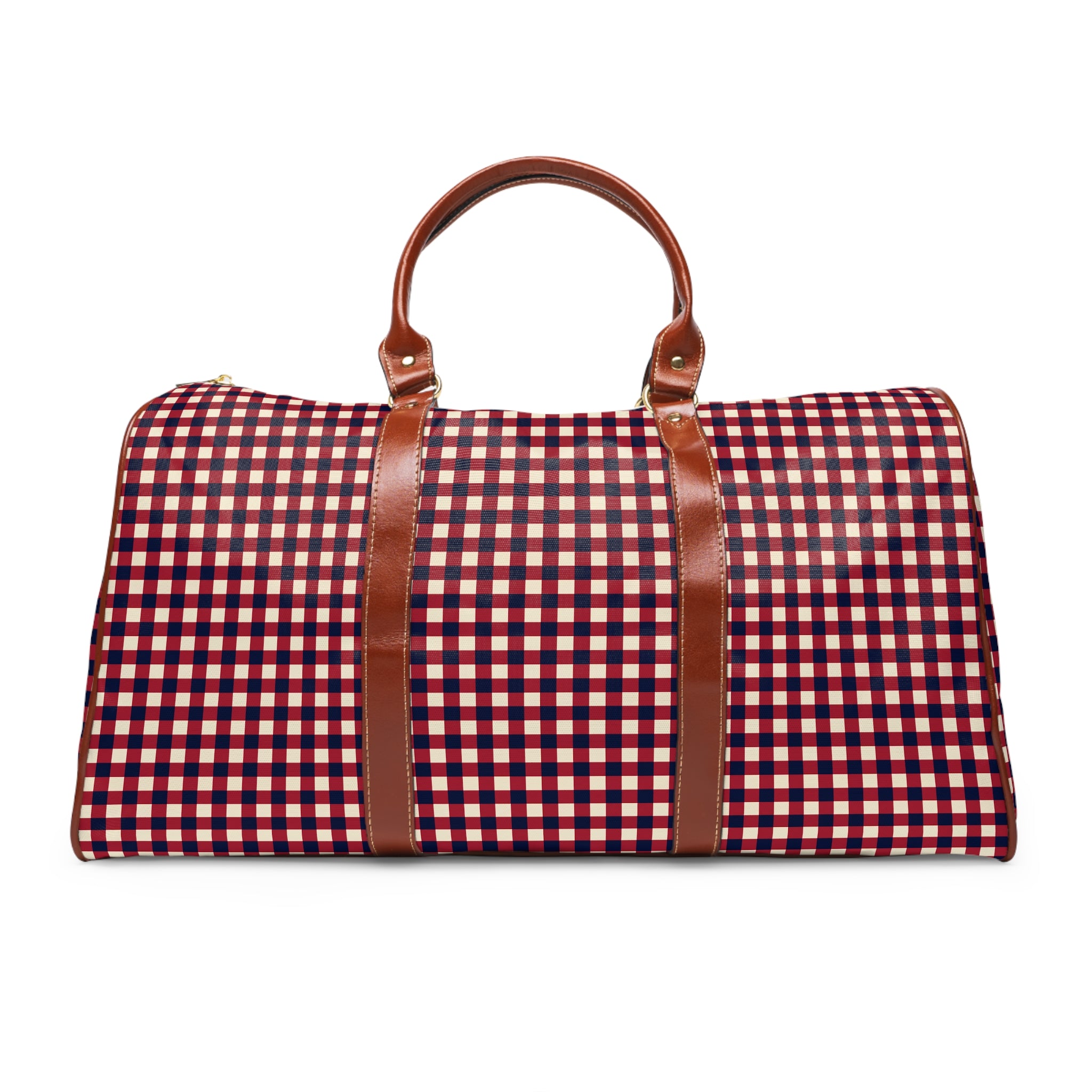 Harfleur - Navy Red Gingham Check Travel Bag