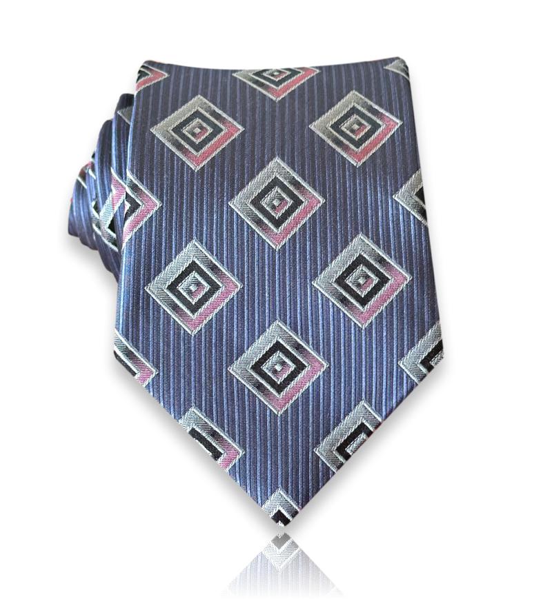 Rochefort - Steel Rose Diamond Silk Tie European Craftsmanship