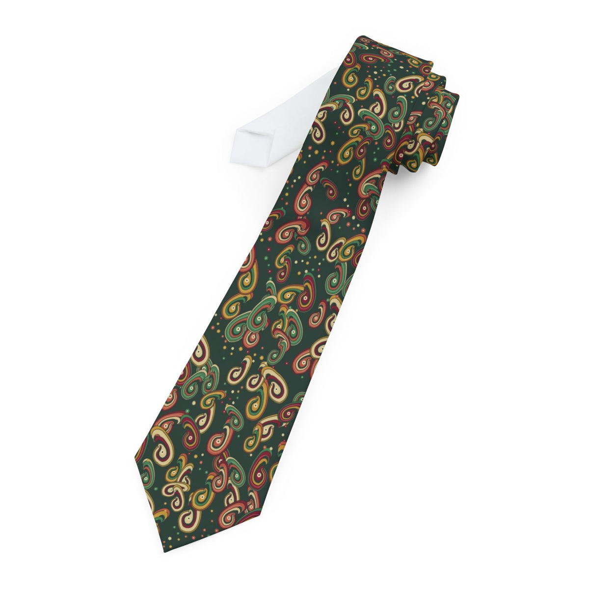 Ferretti Satin Edition - Forest & Burgundy Feather Paisley Tie