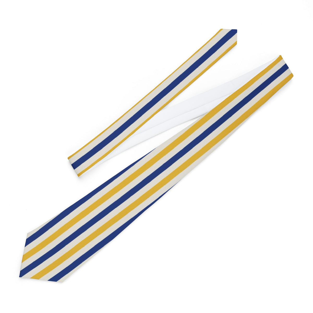 Isenburg Satin Edition - Navy & Yellow Cabana Stripe Tie
