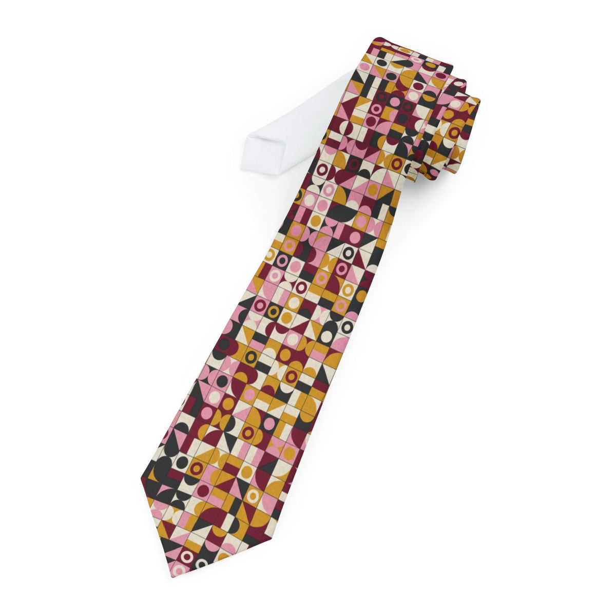 Dyre Satin Edition - Burgundy & Pink Bauhaus Tie