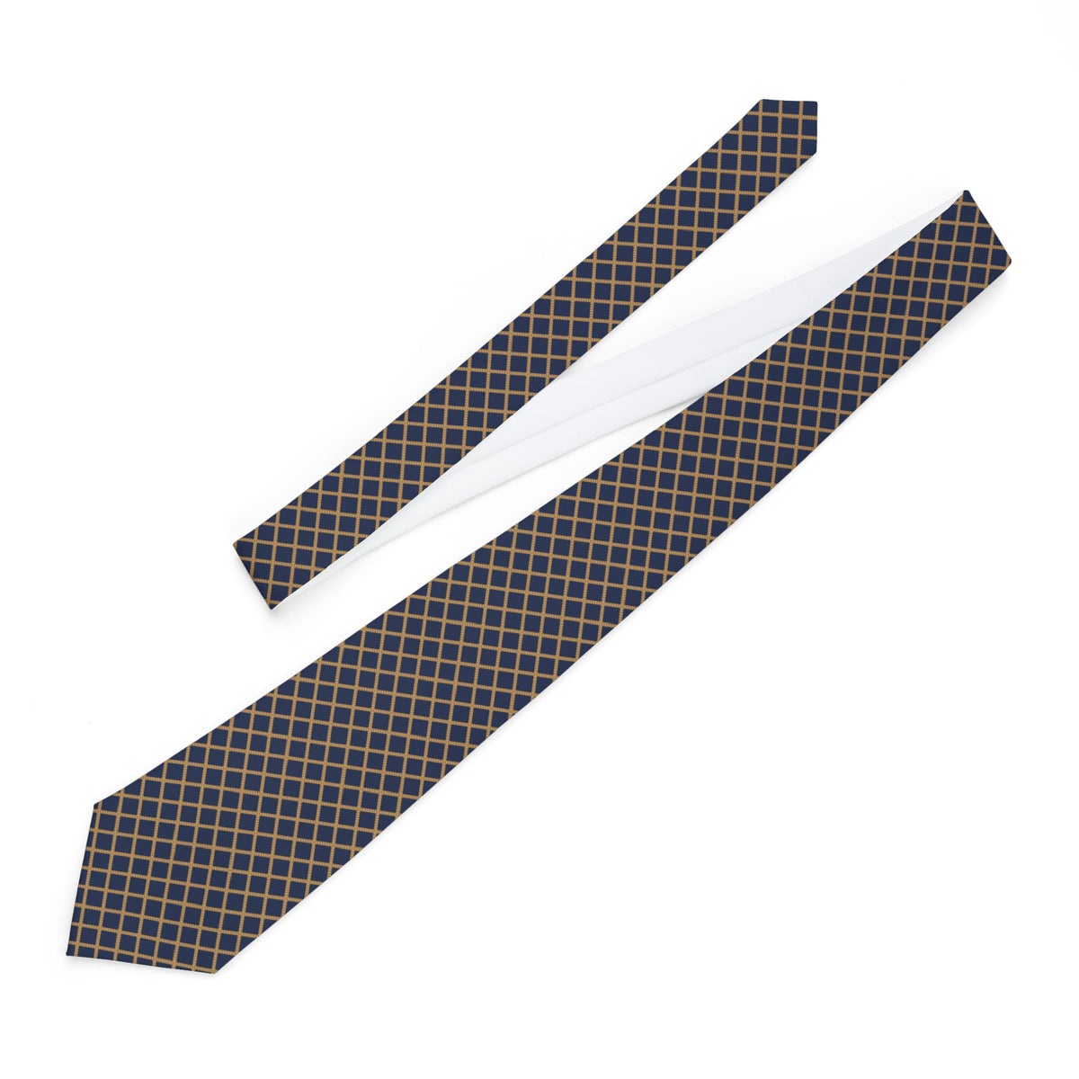 Maggia Talisman Tie - Tan Navy Rope Lattice