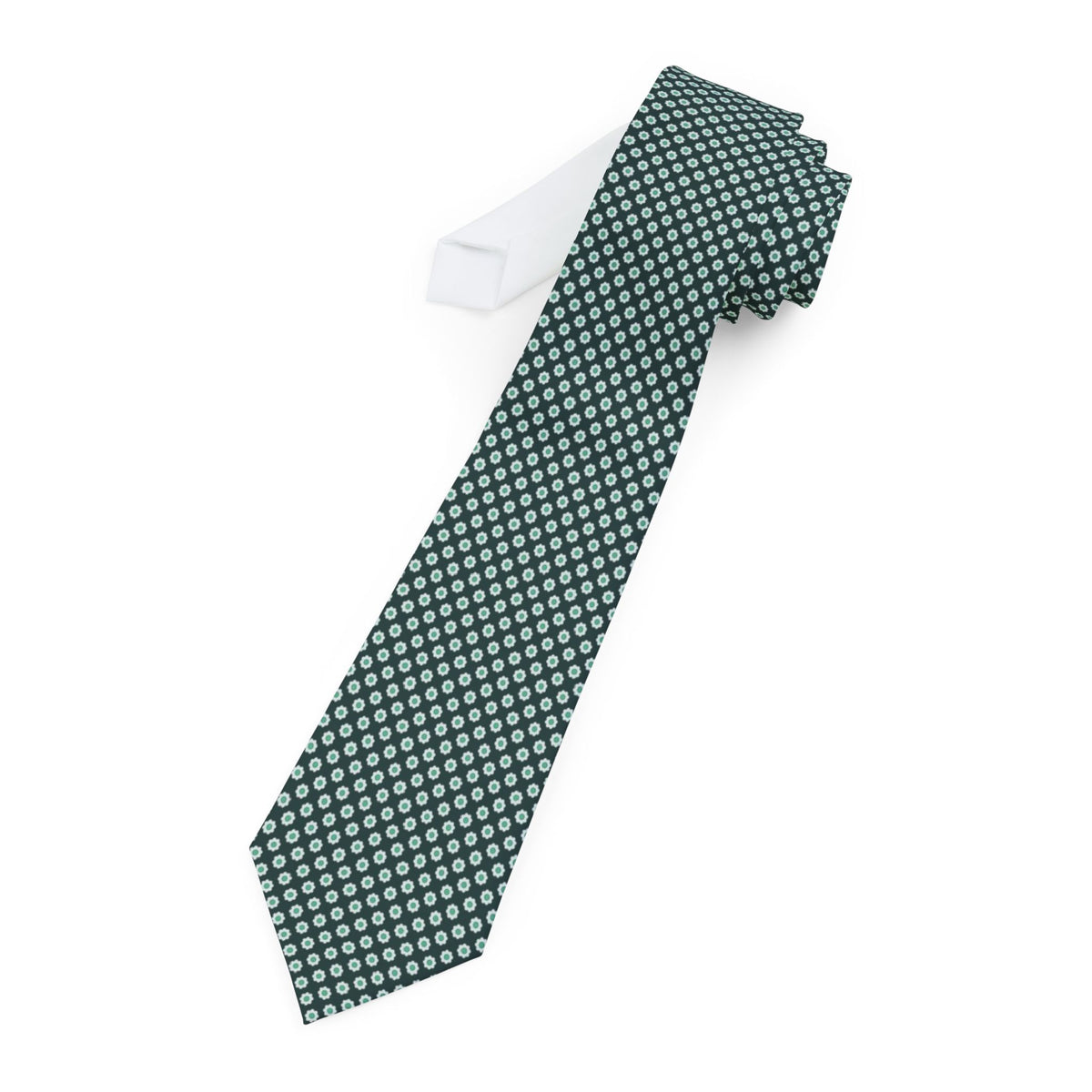 Bueil Satin Edition - Dark Green & White Floral Tie