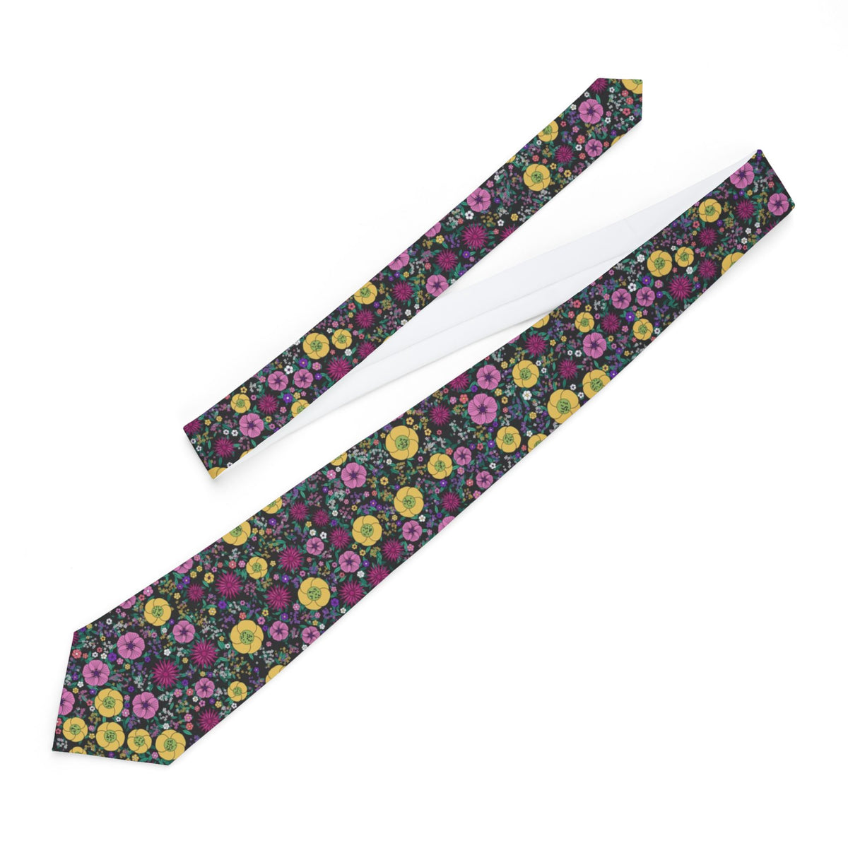 Schimmelmann Satin Edition - Black & Fuchsia Blooming Garden Tie