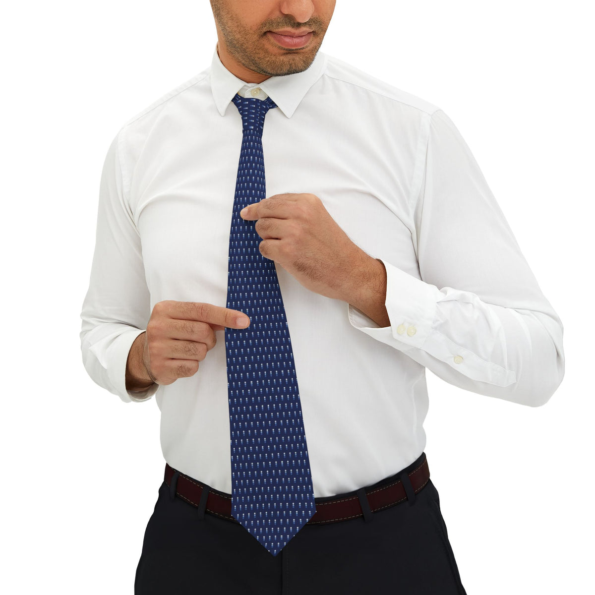 Uggla Satin Edition - Navy Stacked Dot Tie