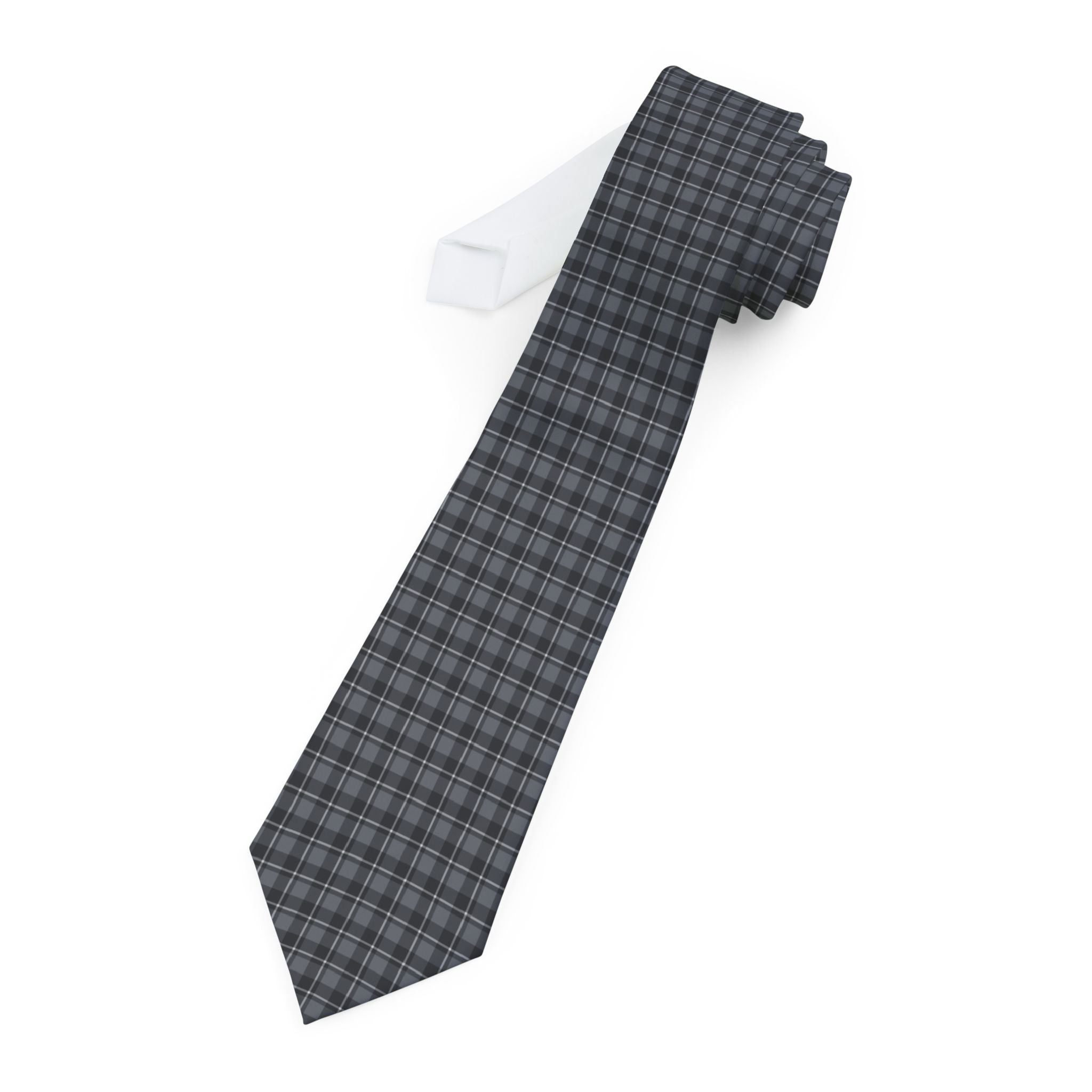Celerina Talisman Tie - Graphite Monochrome Tartan