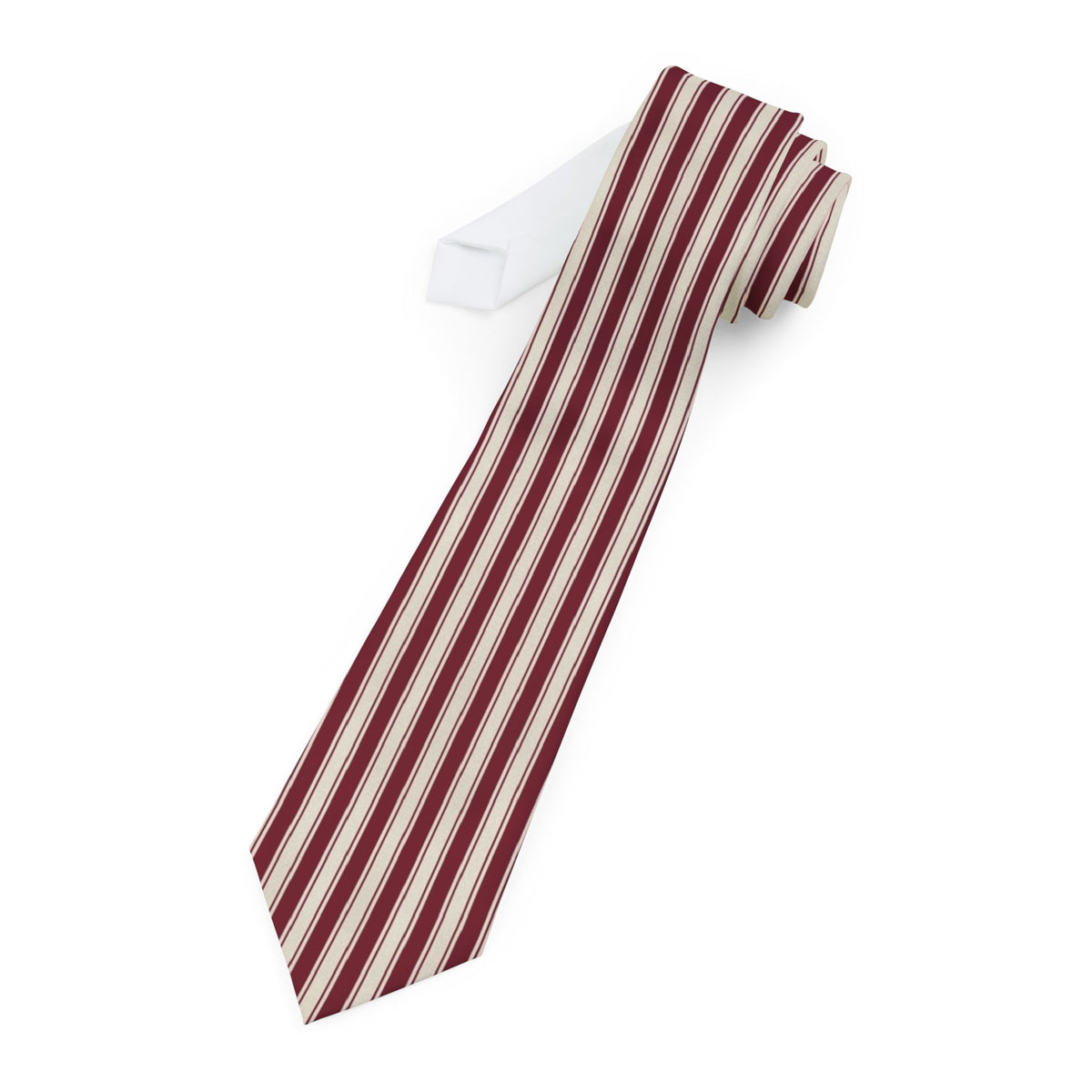 Bethlen Satin Edition - Burgundy & Cream Butcher Stripe Tie