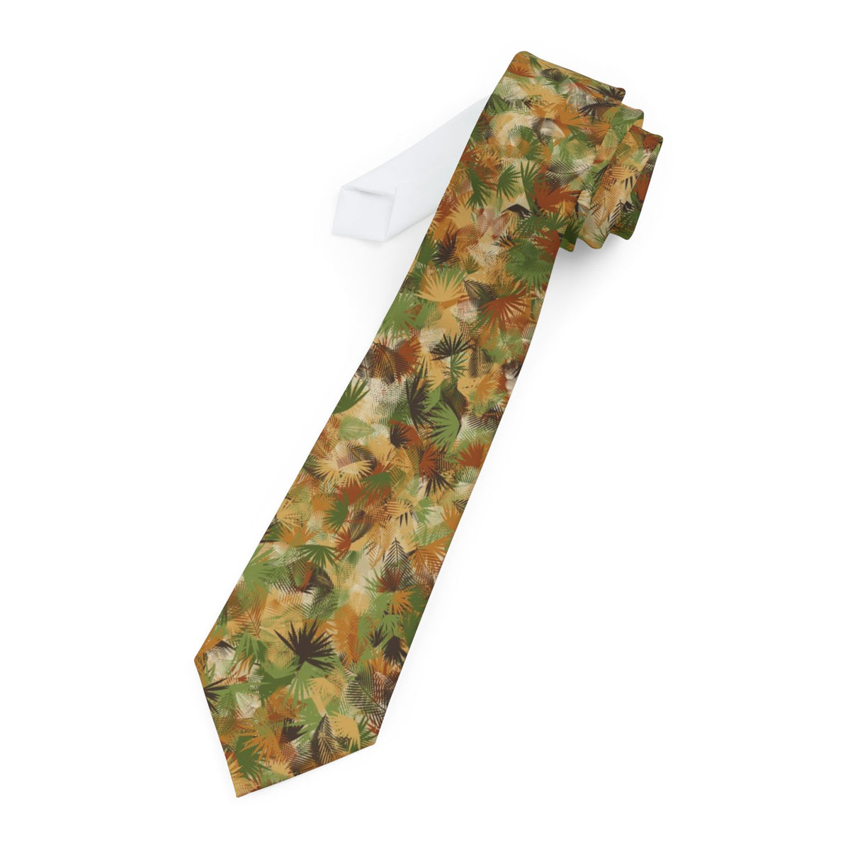 Podebusk Satin Edition - Olive & Rust Jungle Leaf Tie