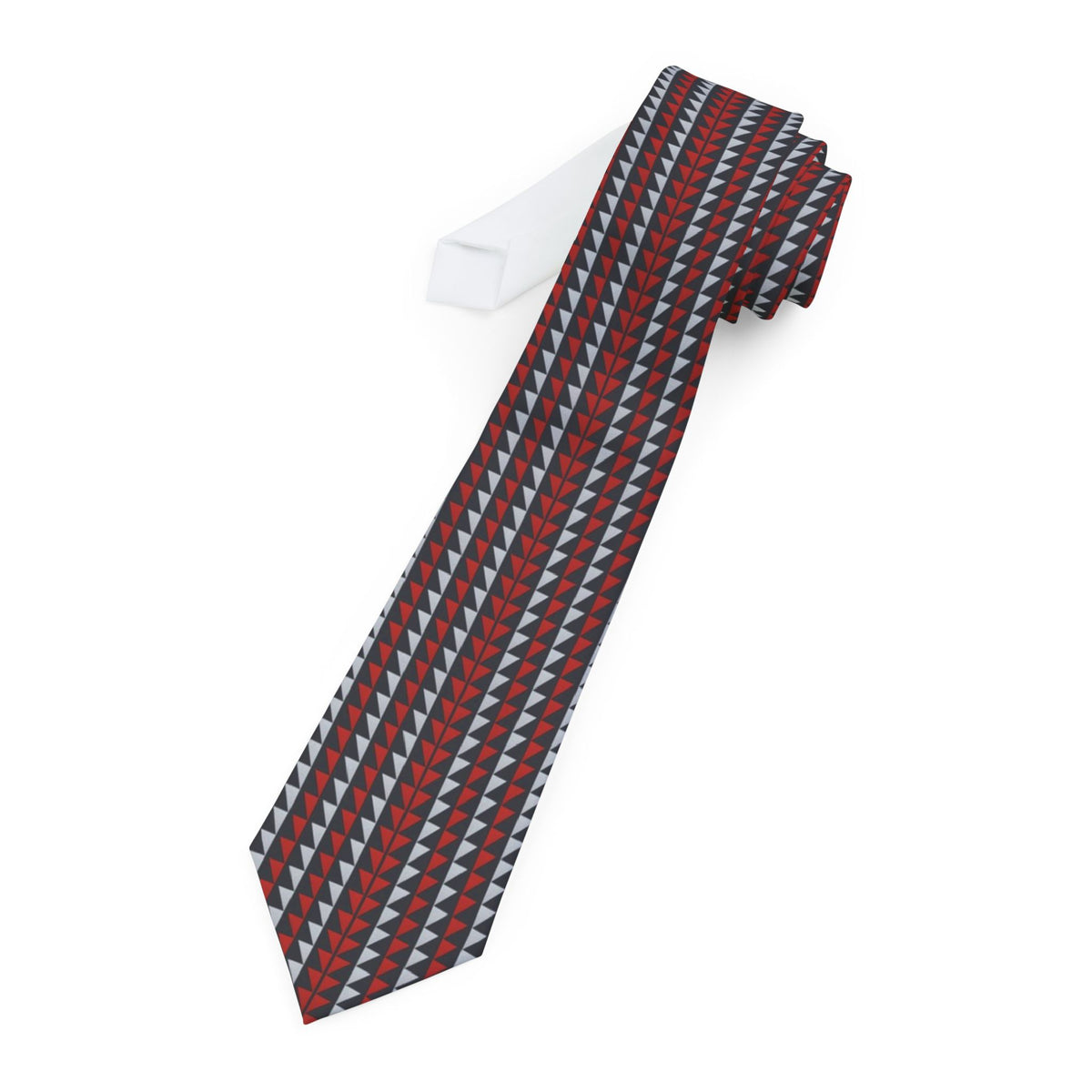 Draskovich Satin Edition - Charcoal & Red Sawtooth Tie
