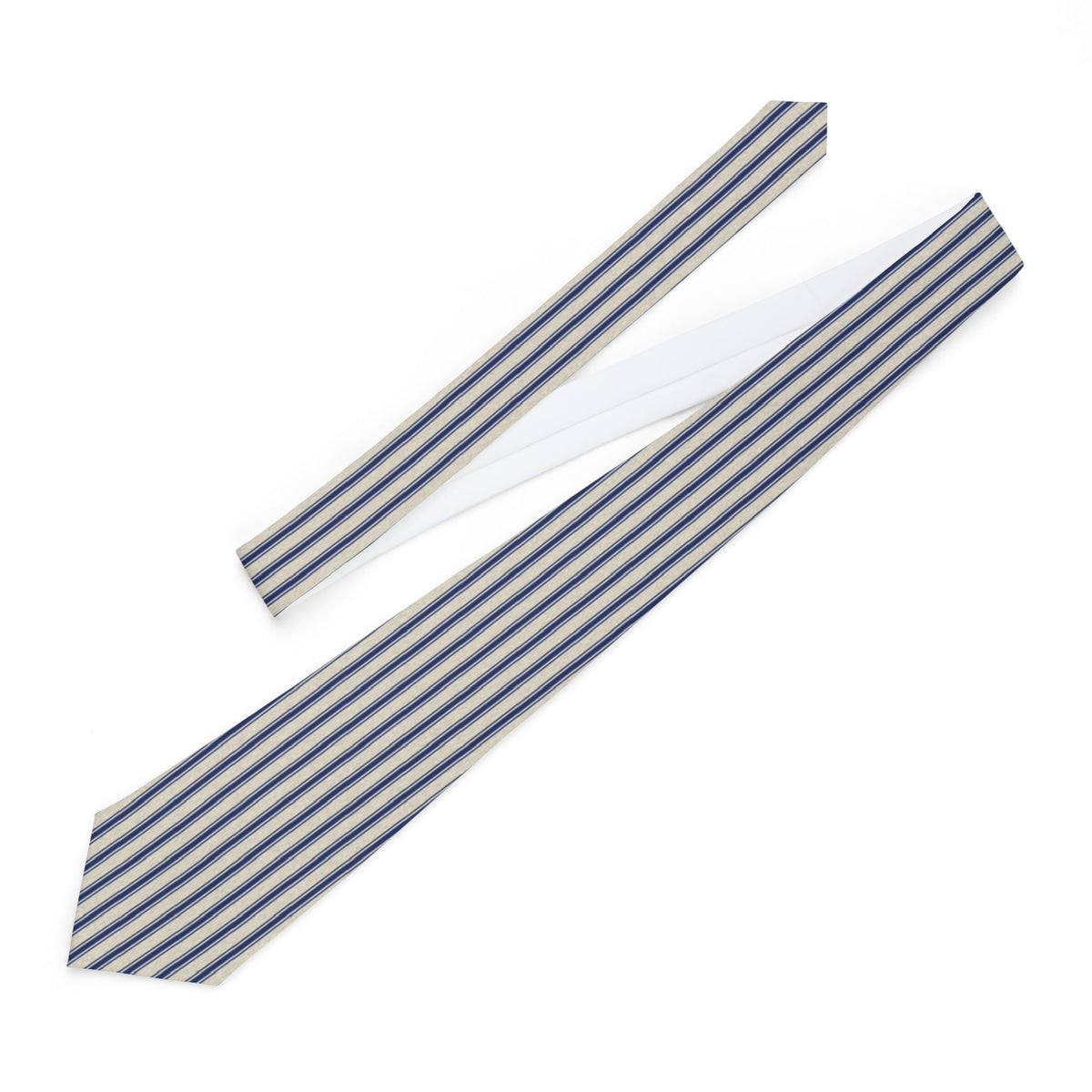 Rehbinder Satin Edition - Navy Ticking Stripe Tie