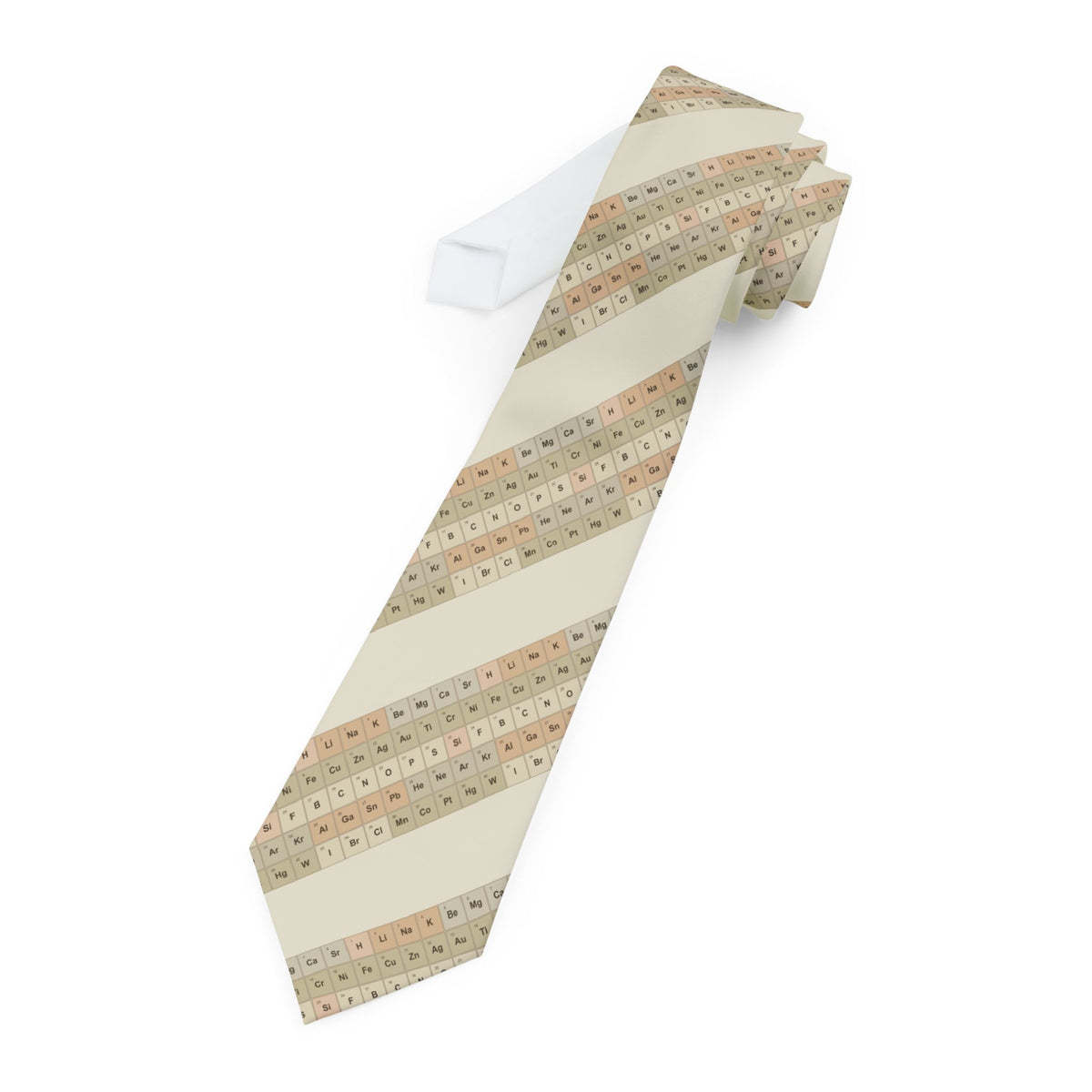 Knuth Satin Edition - Cream & Sepia Periodic Table Tie