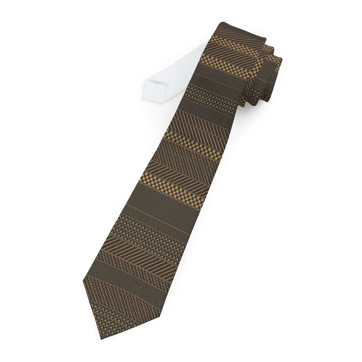Seefeld Satin Edition - Black & Gold Kuba Cloth Tie