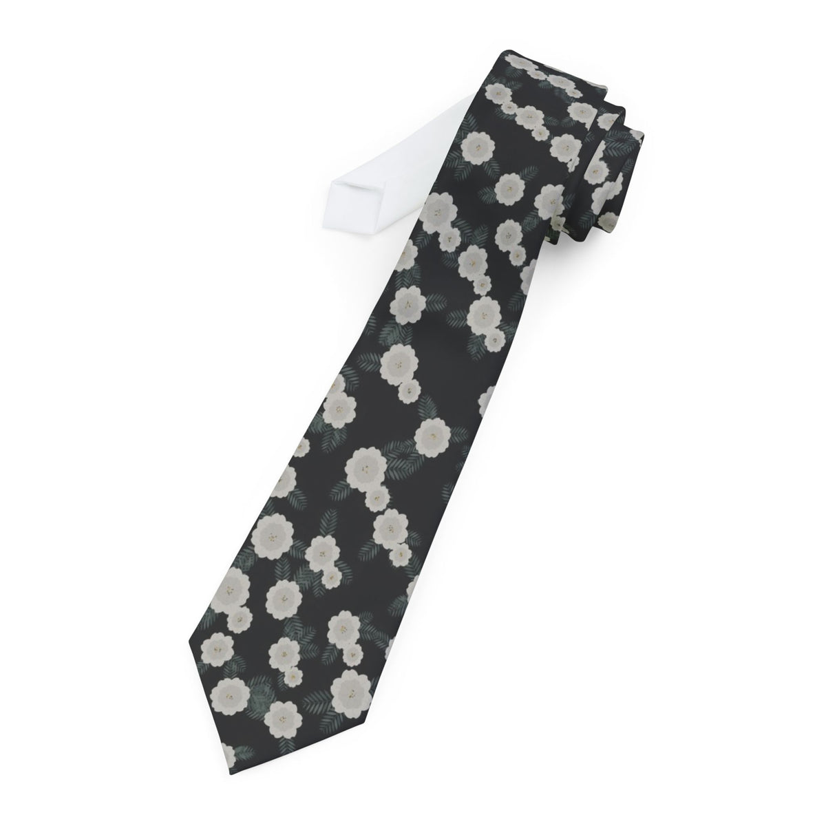 Gassion Satin Edition - Black & White Floral Tie