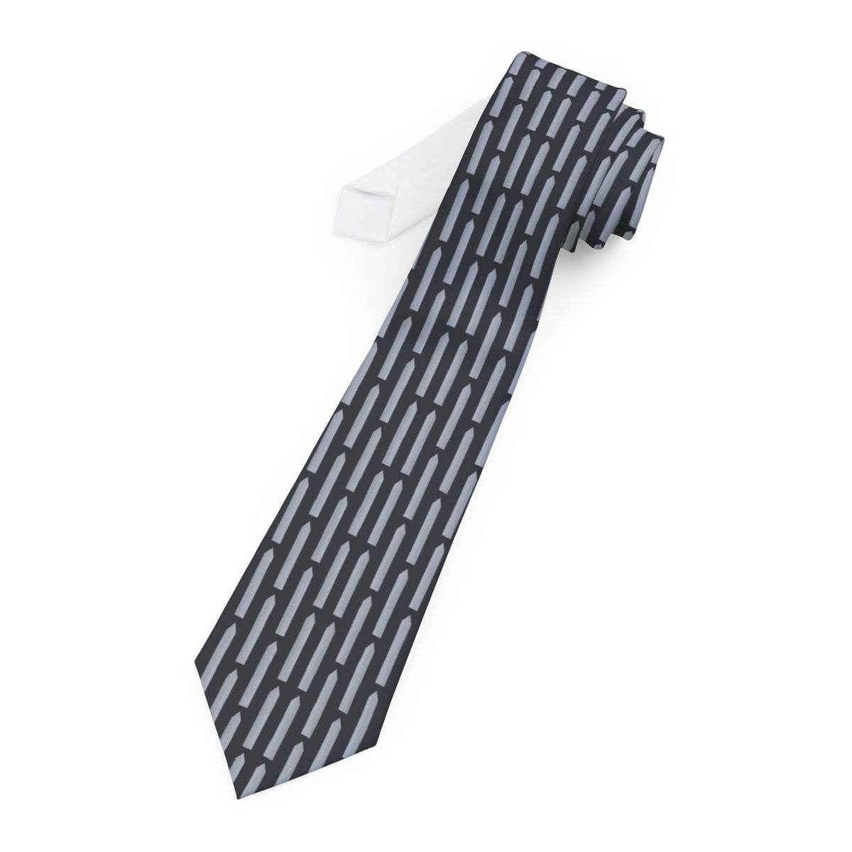 Heeckeren Satin Edition - Charcoal & Silver Picket Stripe Tie