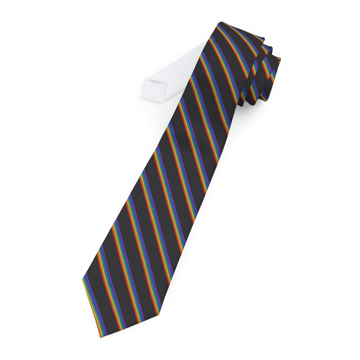 Stiernstedt Satin Edition - Black Rainbow Stripe Tie