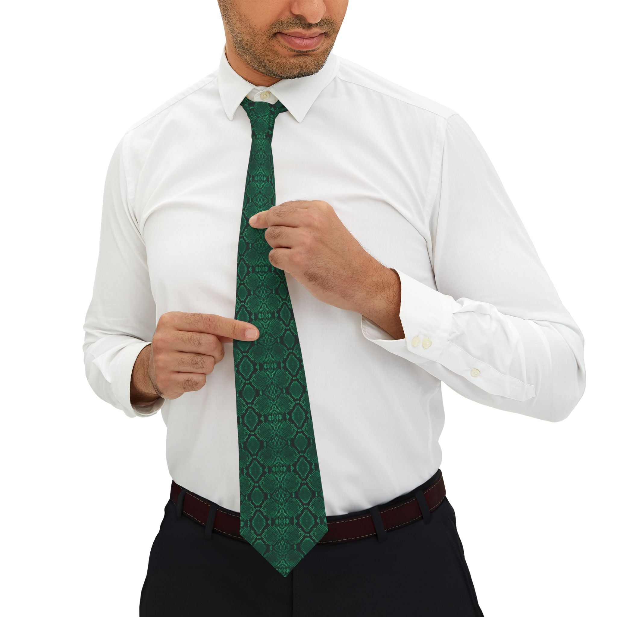 Habkern Talisman Tie - Emerald Python Snakeskin