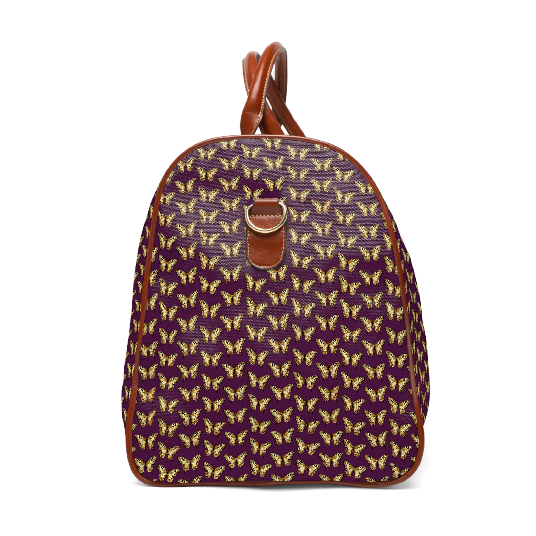 Manosque - Gold Swallowtail Plum Travel Bag