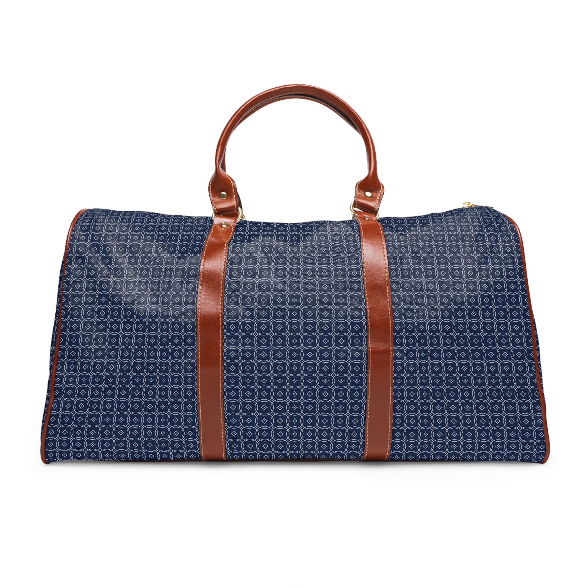 Jausiers - Navy Silver Circle Trellis Travel Bag