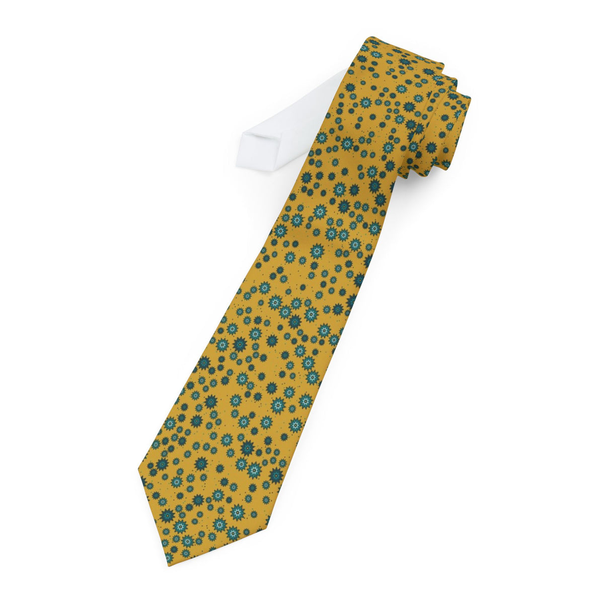 Ginori Satin Edition - Mustard & Teal Pop Art Floral Tie