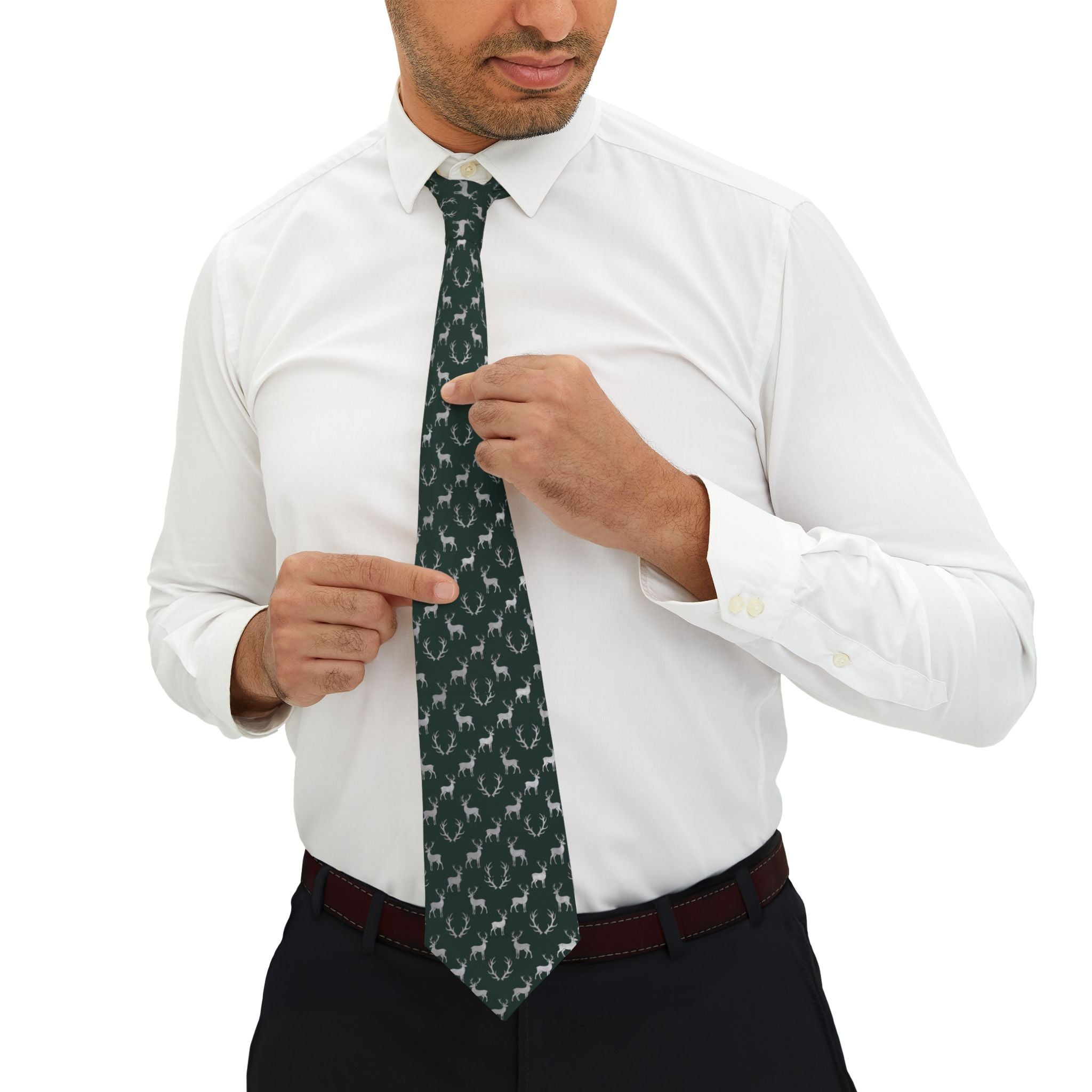 Sesto Talisman Tie - Silver Stag Crest