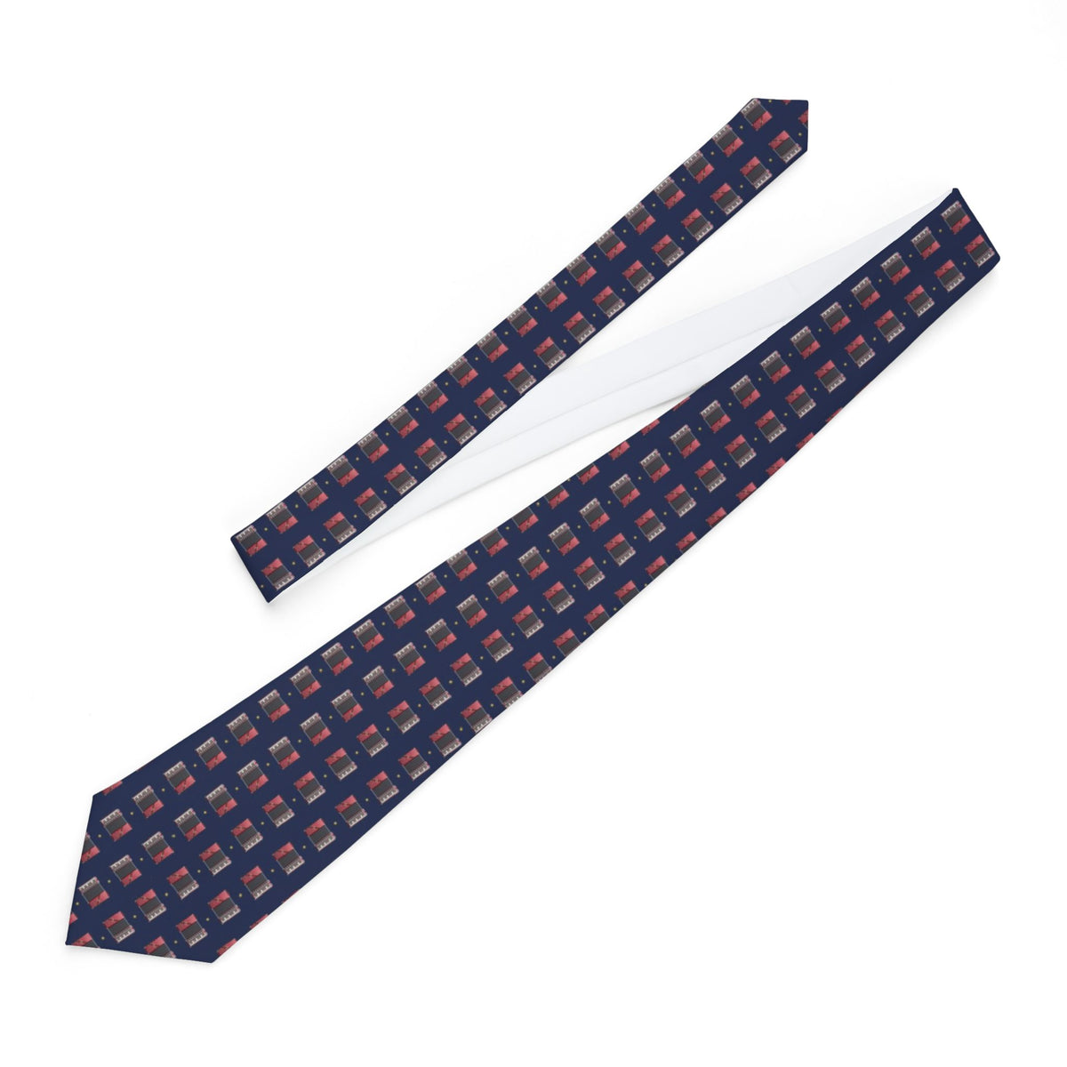 Szechenyi Satin Edition - Navy & Red Accordion Tie – view 2
