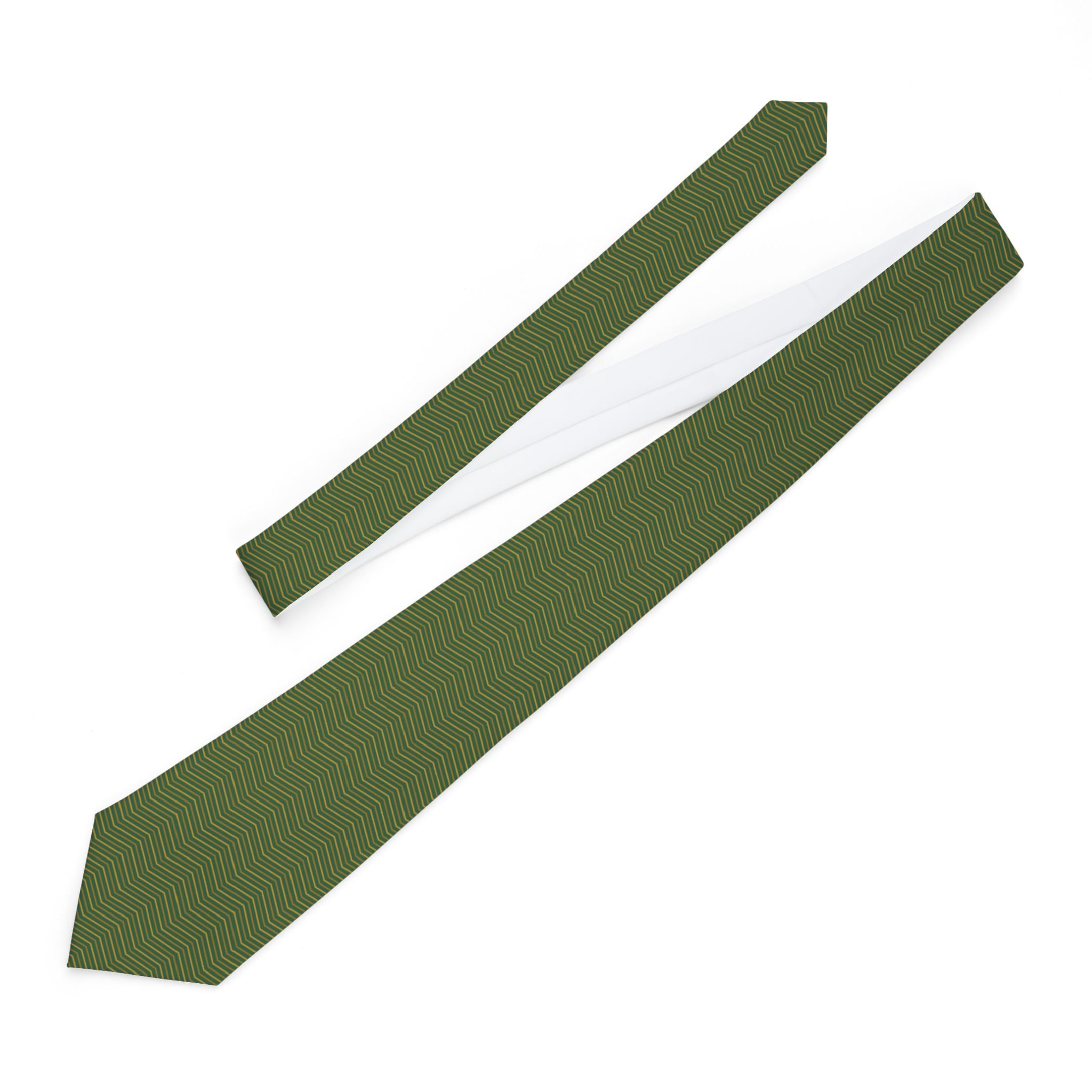 Ayas Talisman Tie - Green Gold Chevron