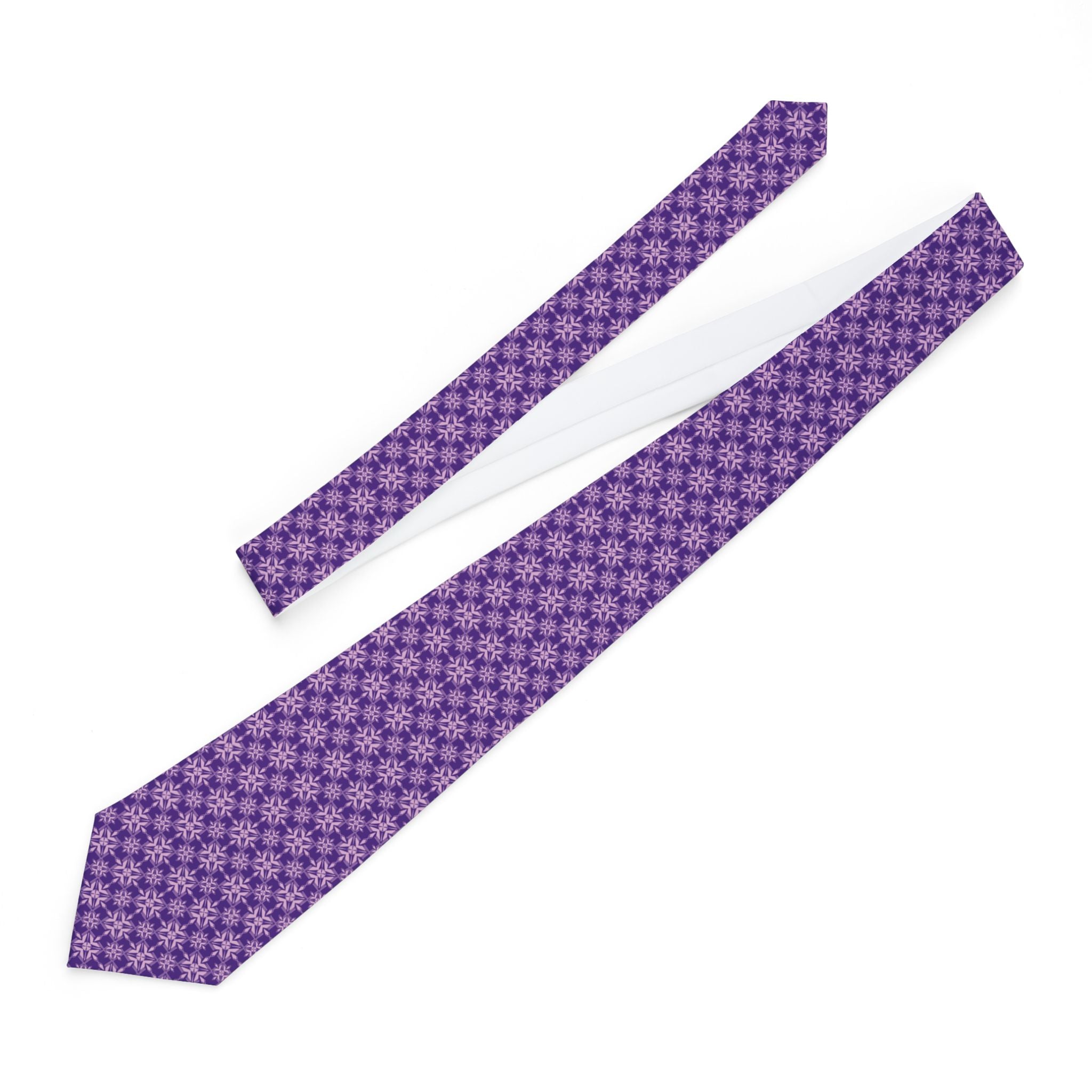 Purple Ornamental Floral Geometric Tie