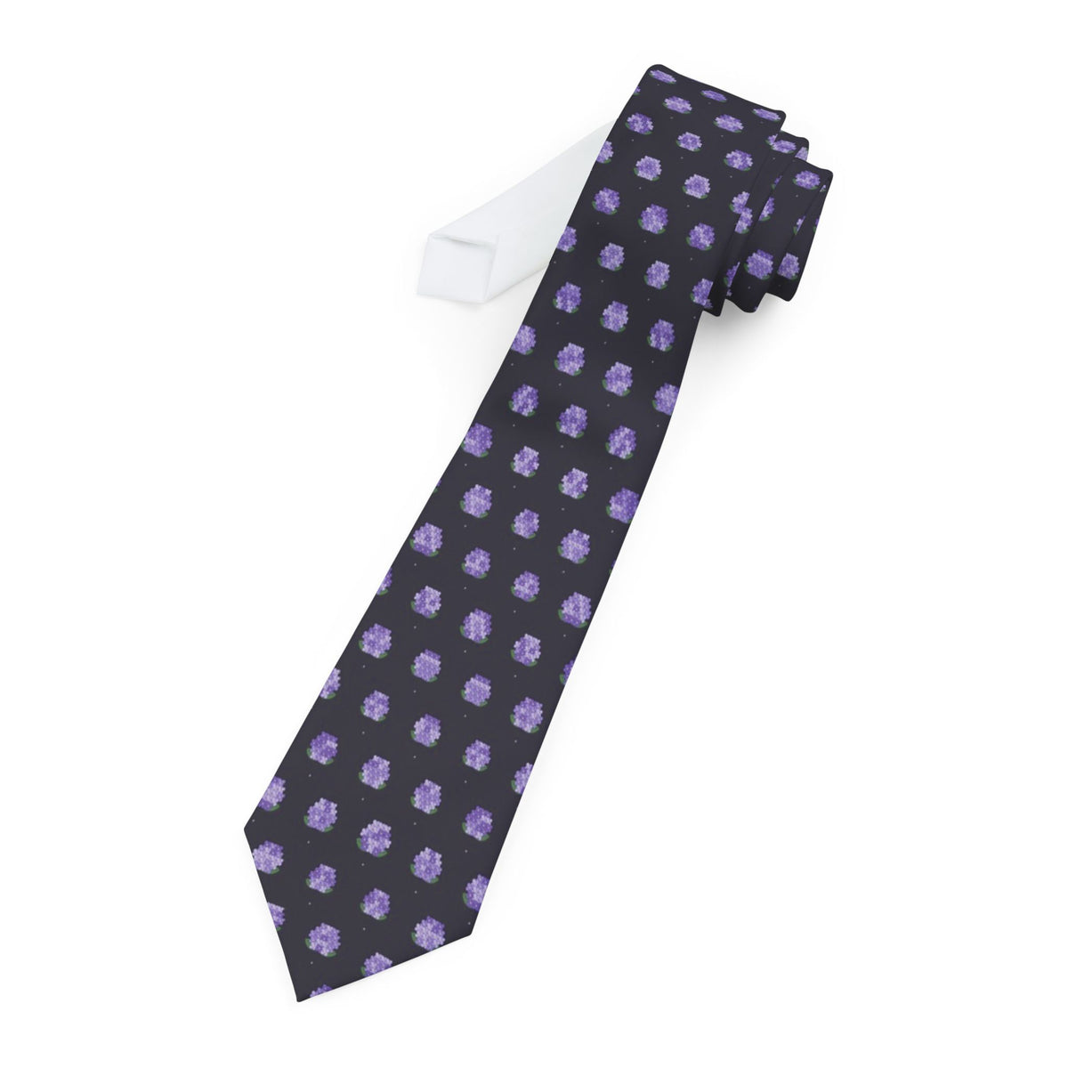 Lynden Satin Edition - Aubergine & Lilac Hydrangea Tie